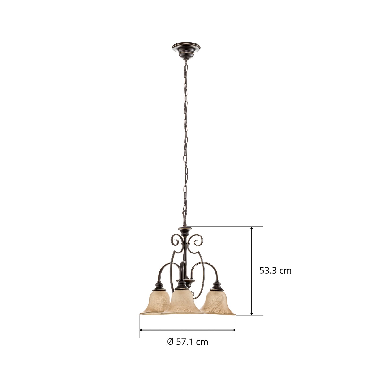 Lampada a sospensione CELLO a tre luci