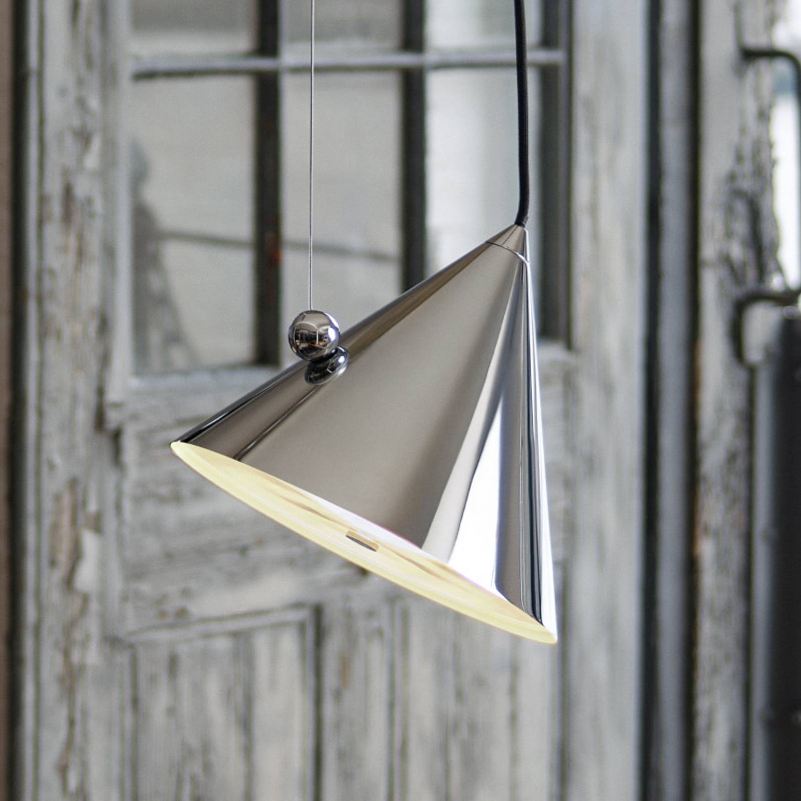 Levně Tom Dixon Tom Dixon LED závěsné světlo Pose, stříbrné, Ø 25 cm, ocel, stmívatelné