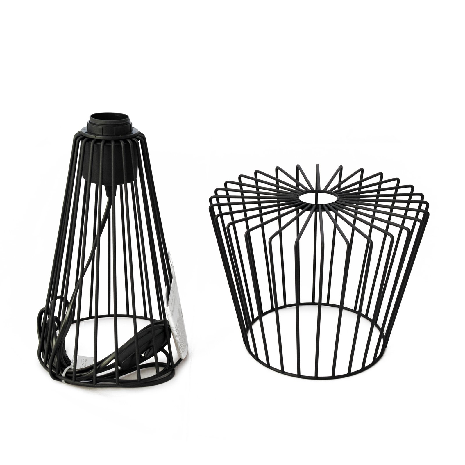 Lámpara de mesa Torri Mix, negra, metal, 41 cm, E27