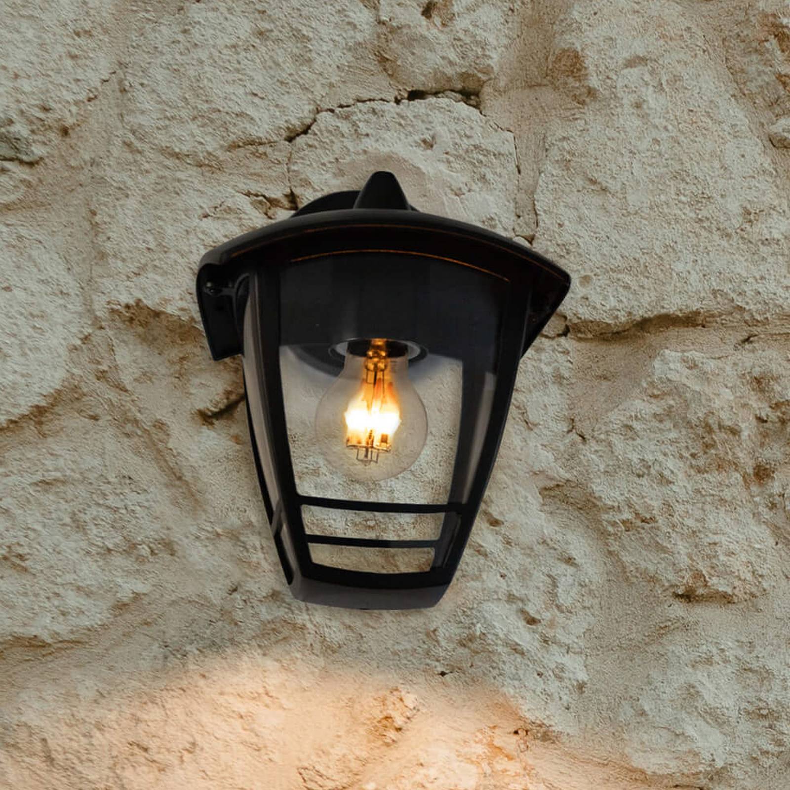 SEGULA Außenwandleuchte Antique down, schwarz, Alu, E27 günstig online kaufen