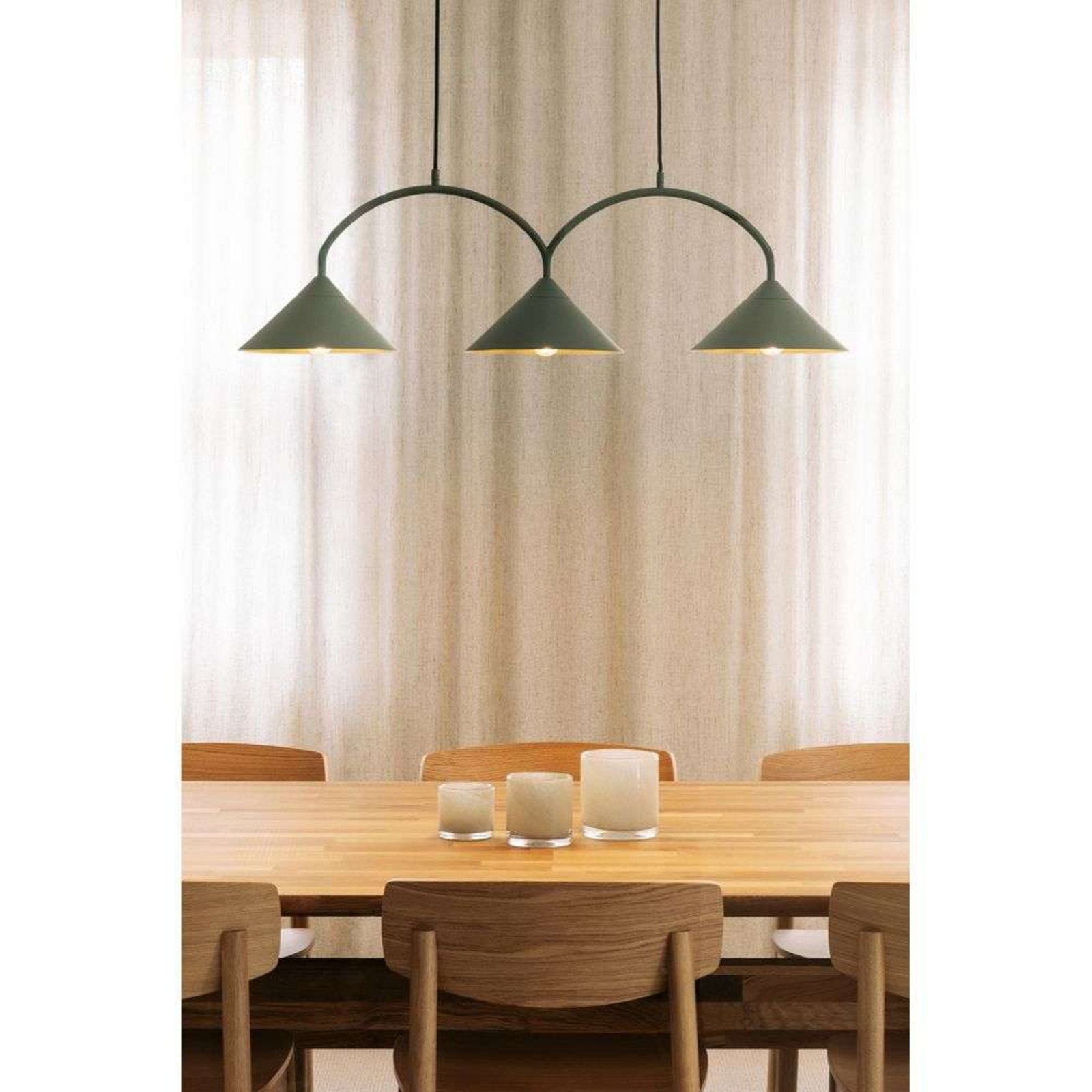 Curve 3 Pendant Green - Globen Lighting