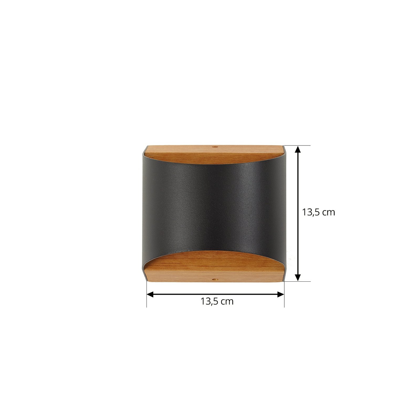 Lindby Candeeiro de parede exterior LED Lenore, preto, metal, 13,5cm