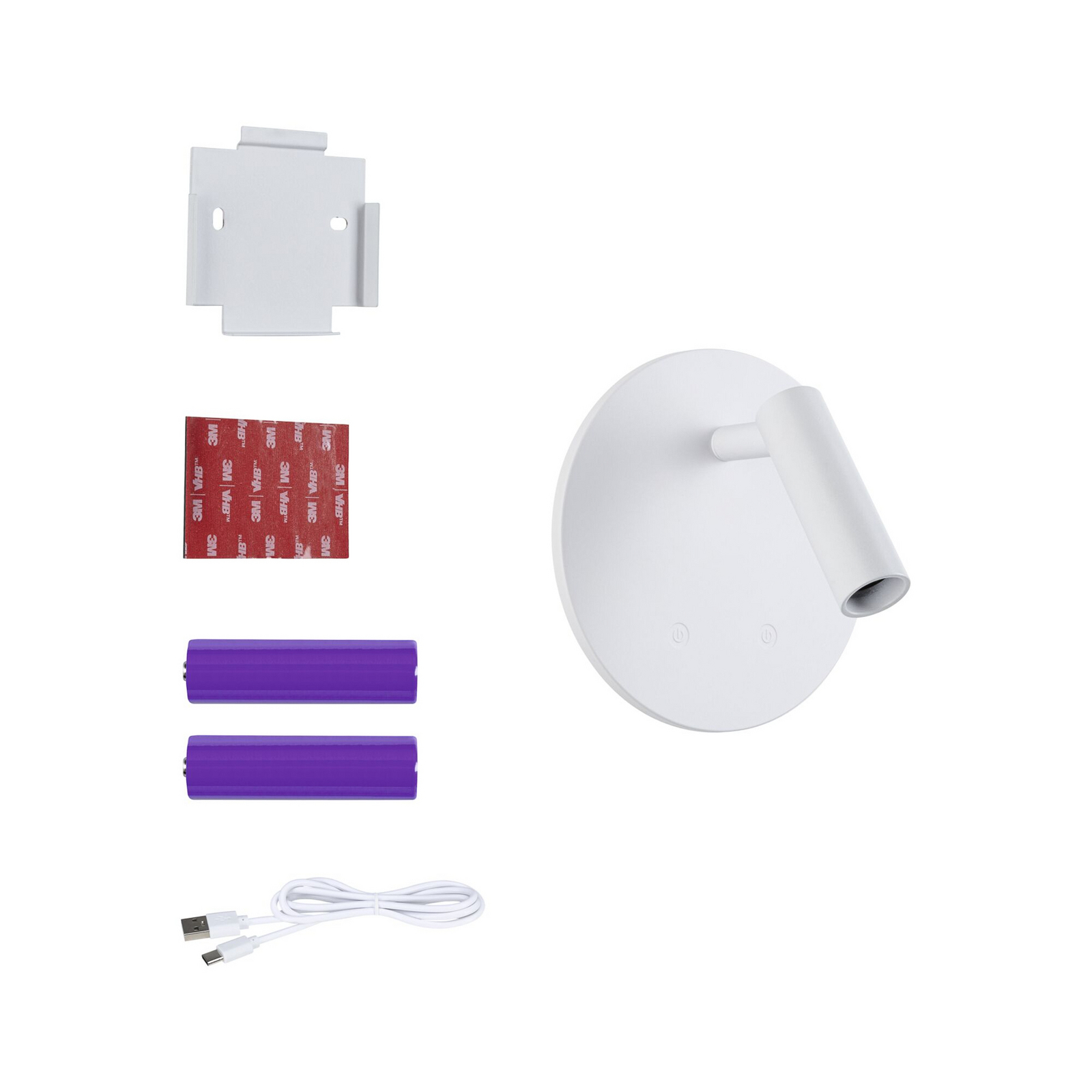 LED akumulatora sienas prožektors „Kiora“, balts, augstums 20 cm, dimmeris