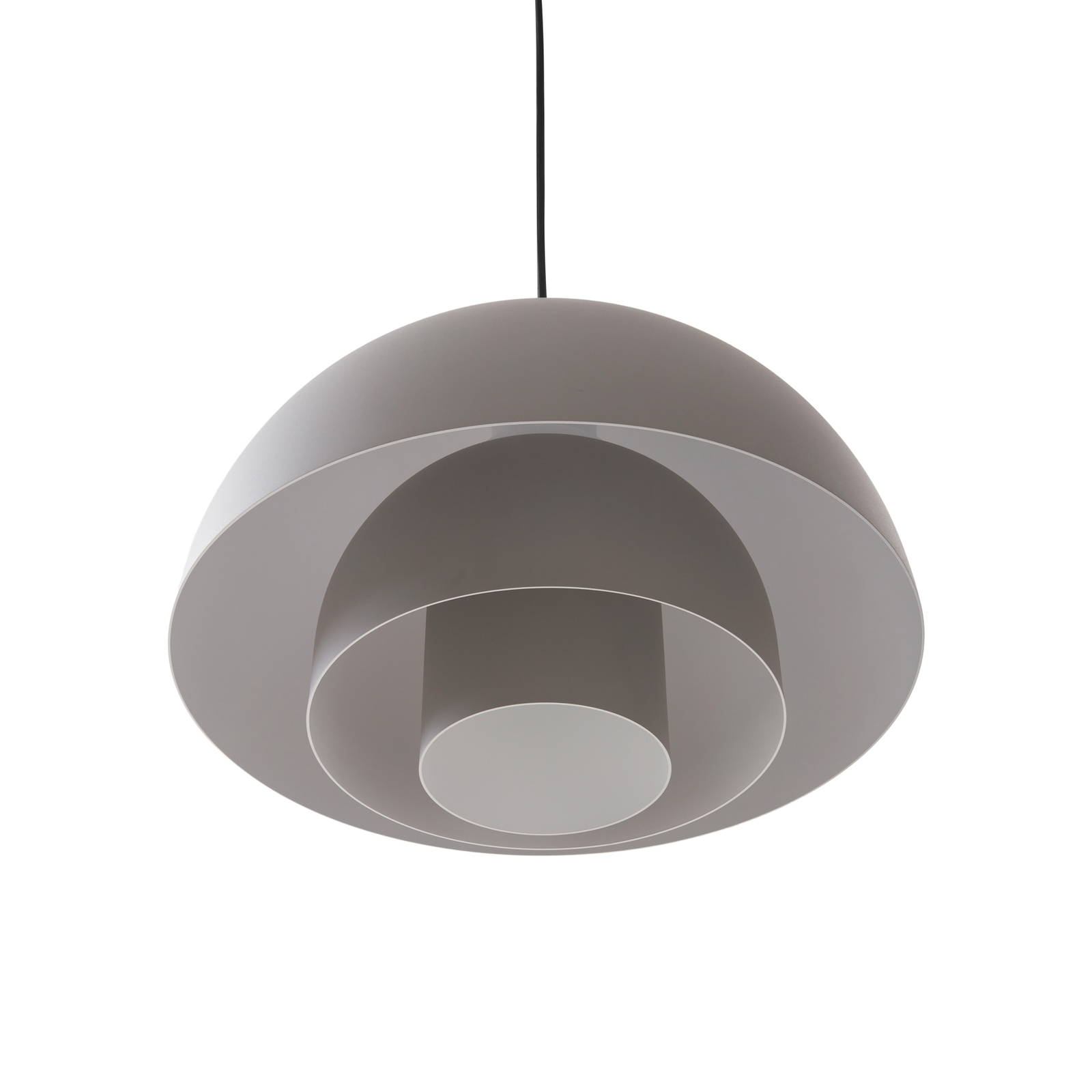 Lucande Nymara LED pendant light, grey, aluminium, Ø 40 cm