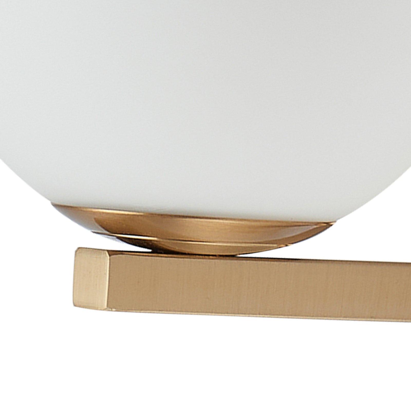 Lucande wall light Bidolo, brass-coloured, glass, 12 cm, IP44