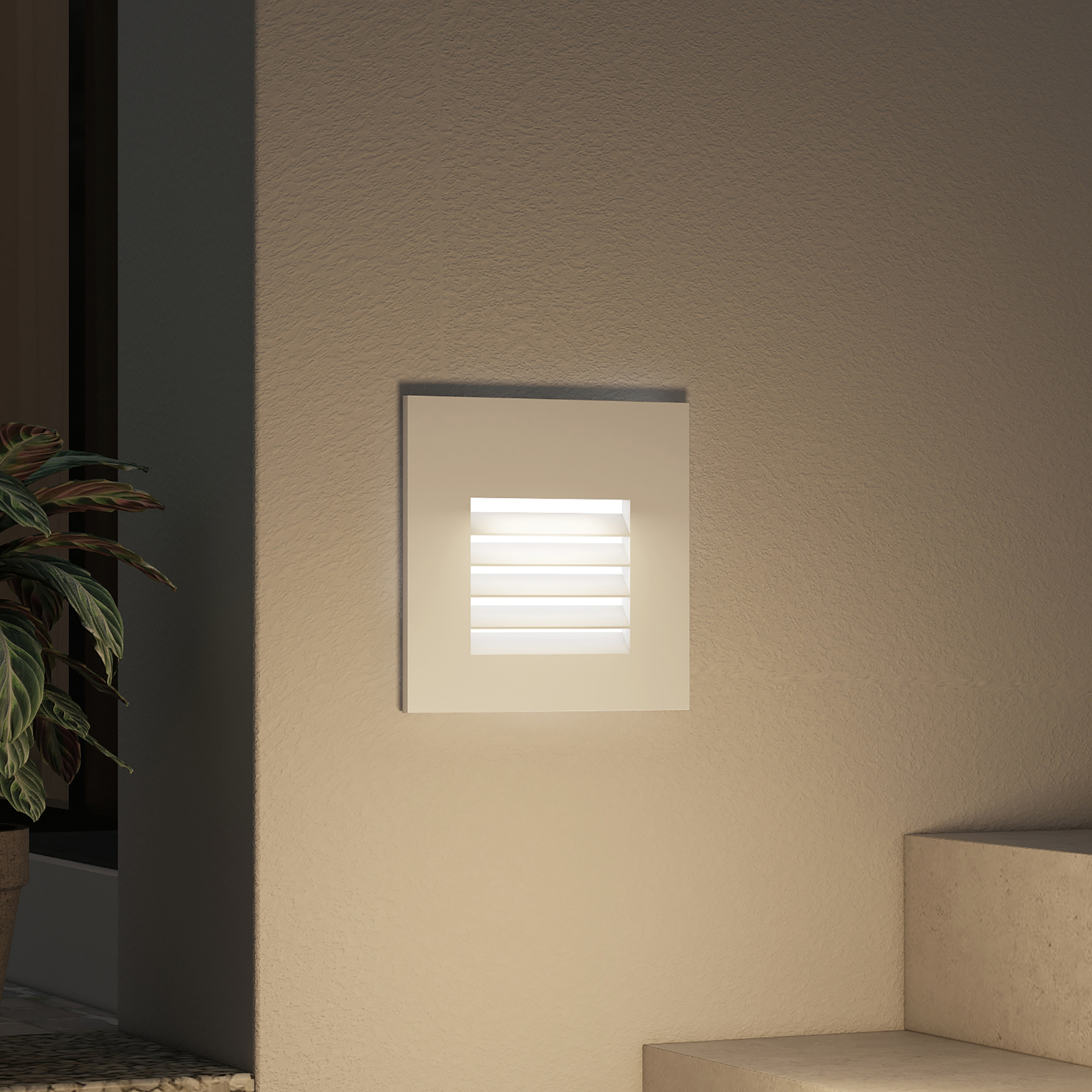 Arcchio Makio Wandeinbauleuchte, silber, G9, IP65