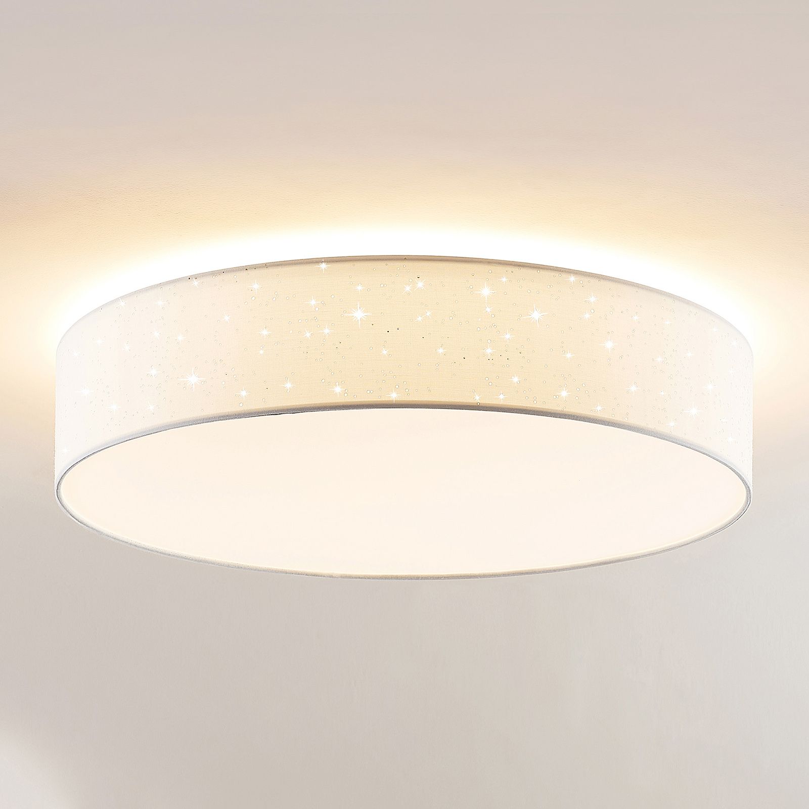 Lindby Ellamina LED ceiling lamp, 60 cm, white