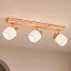 Lindby stropni reflektor Darla, s 3 žarilkami, bel/v barvi lesa