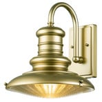 Outdoor wall light Redding Station M, brass-coloured, Ø 30.5 cm