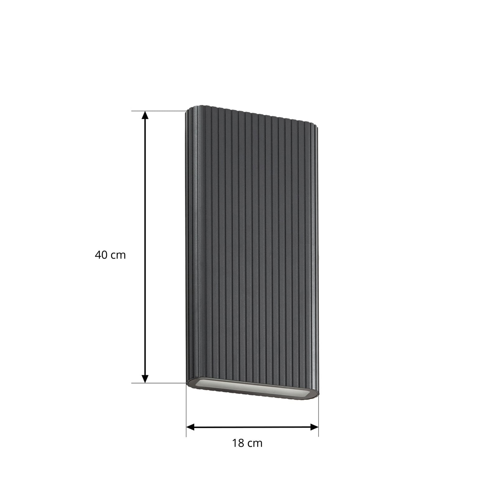 Raija LED buiten wandlamp, antraciet, 40 cm, CCT - Lucande