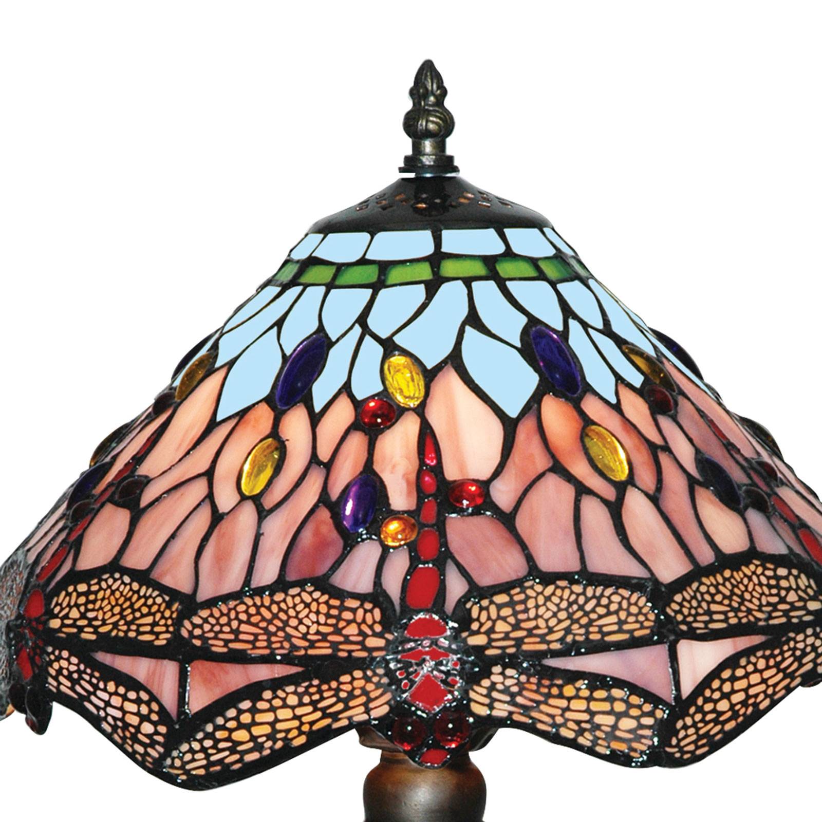 Czarująca lampa stołowa w stylu Tiffany DRAGONFLY