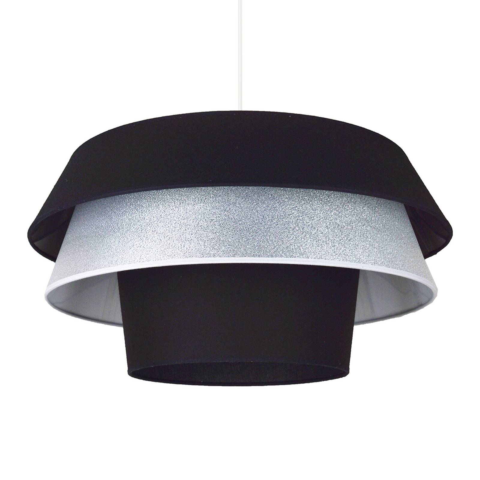 Lotos fabric hanging light, black/silver