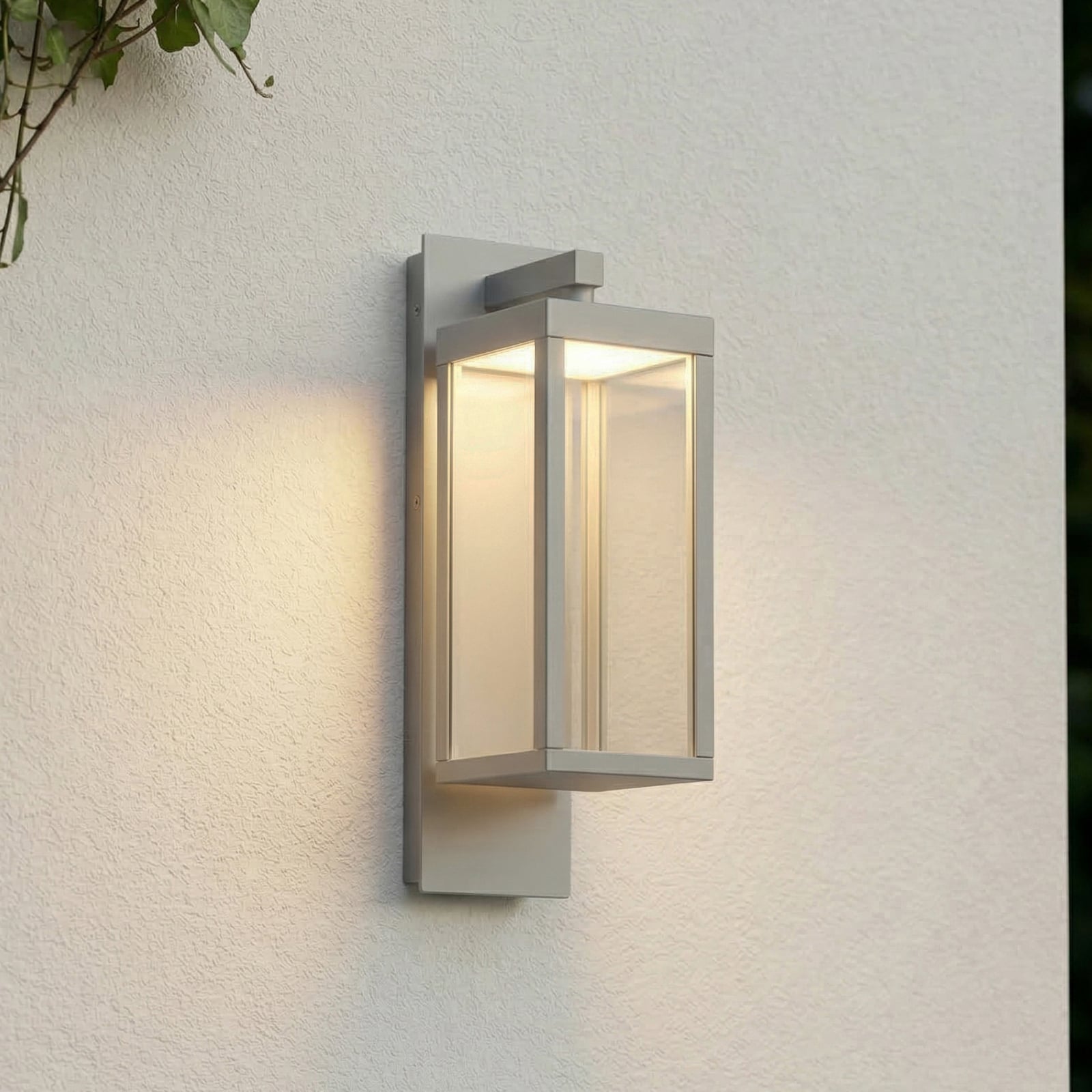 Lucande LED-Außenwandleuchte Ferdinand, hellgrau, IP54