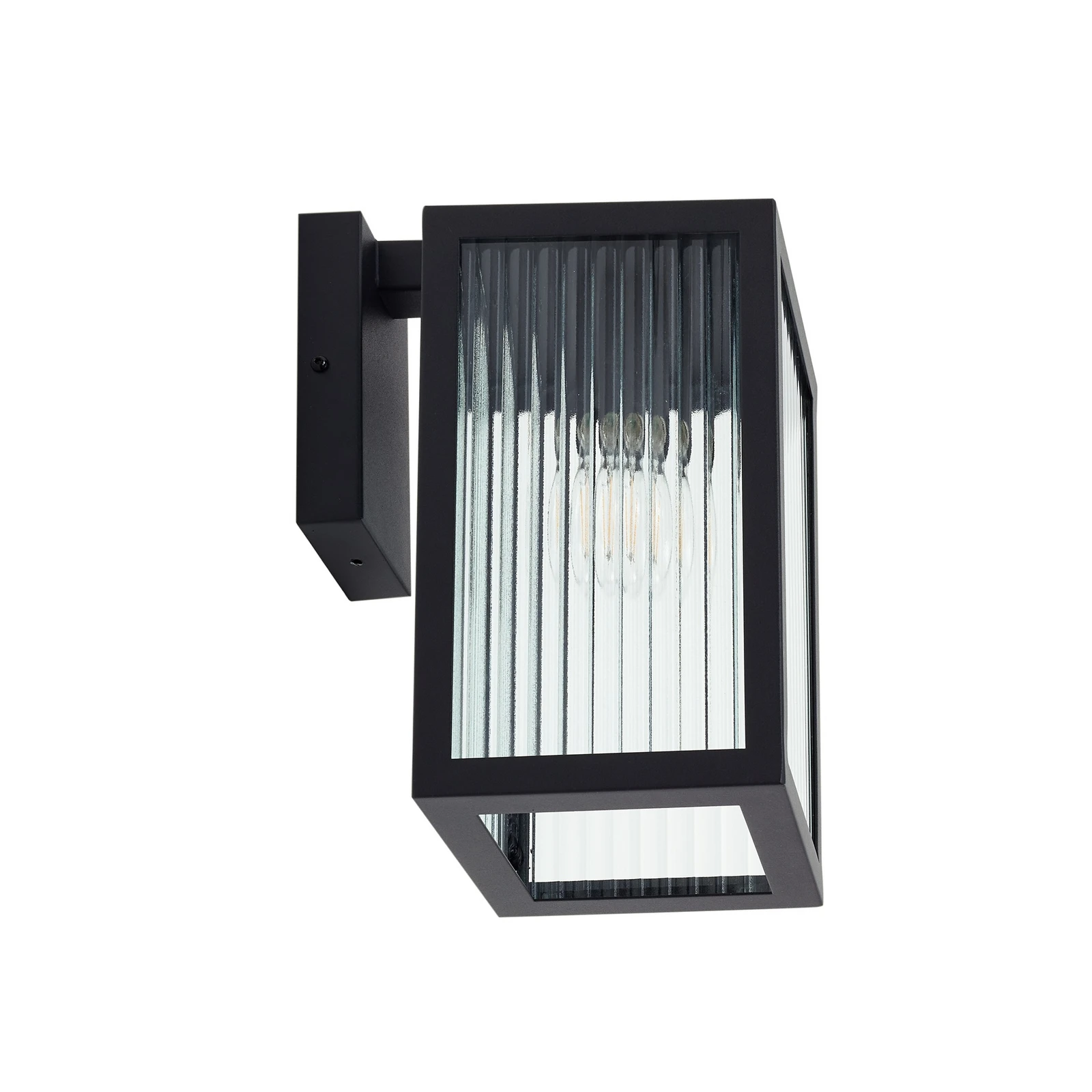Lindby Bolgar outdoor wall light, black, metal, glass, 15 cm