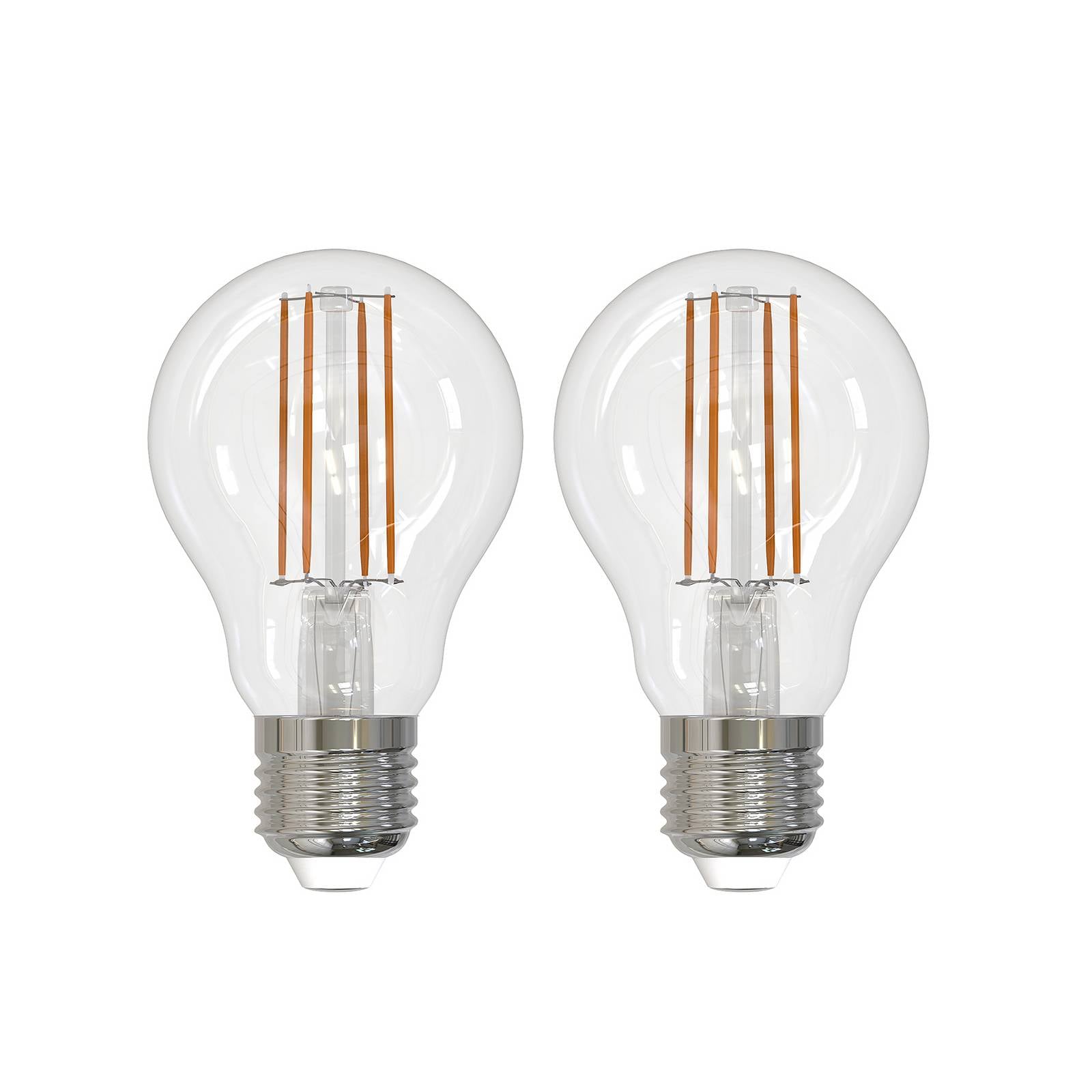 LED-Leuchtmittel Filament E27 8W klar 2.700K dimmbar 2er-Set