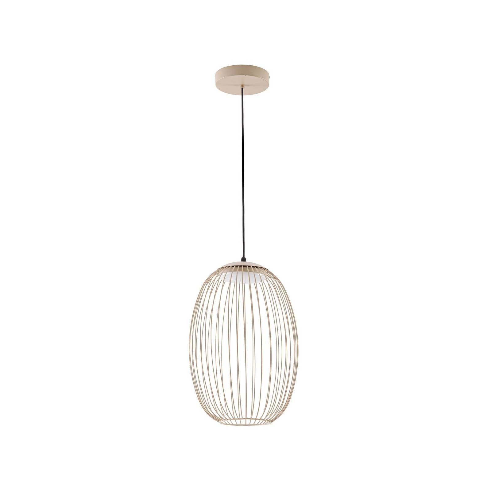 Lucande LED-Außenhängeleuchte Richi, beige, Ø 35 cm, dimmbar