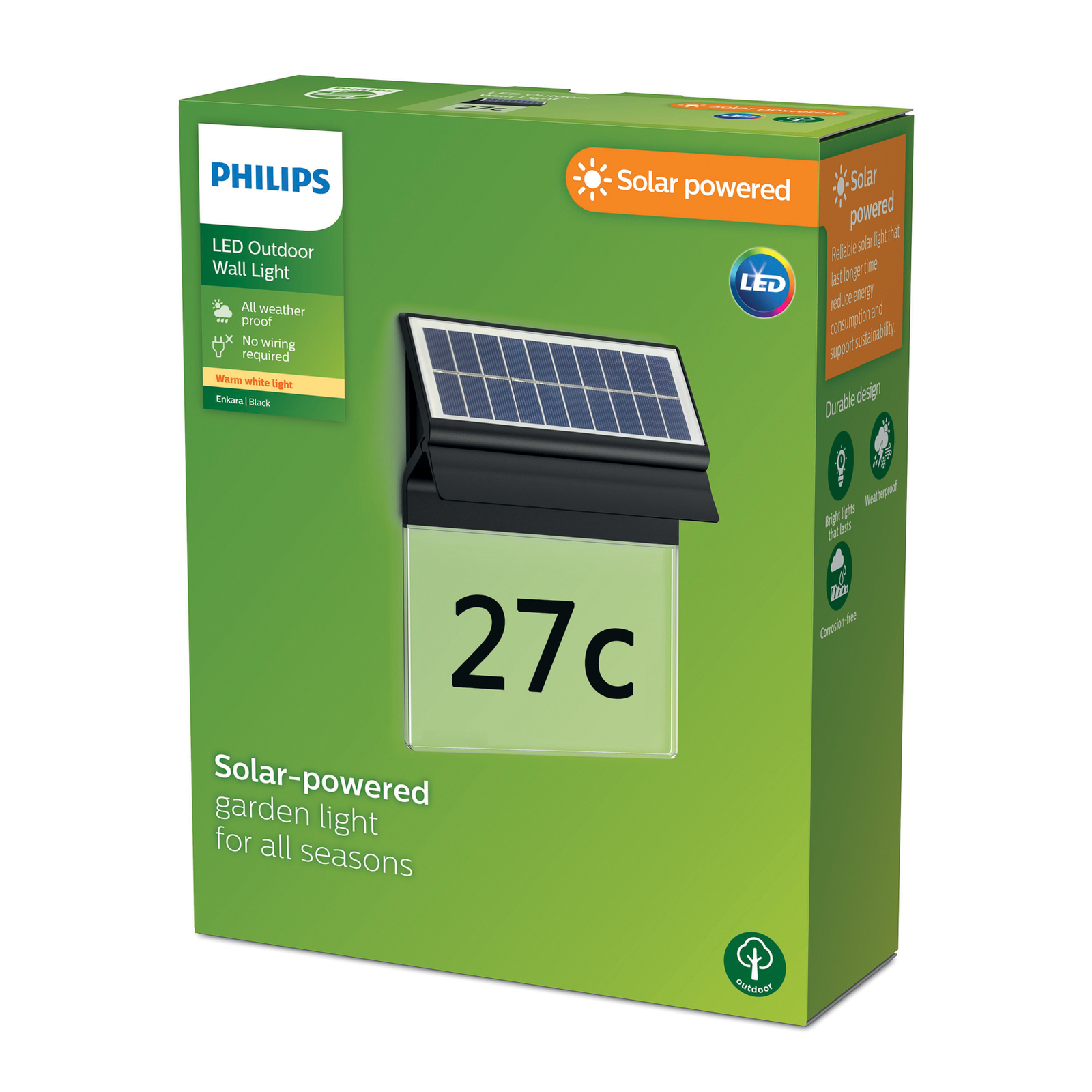 Philips LED-Solar-Hausnummern-Wandleuchte Enkara