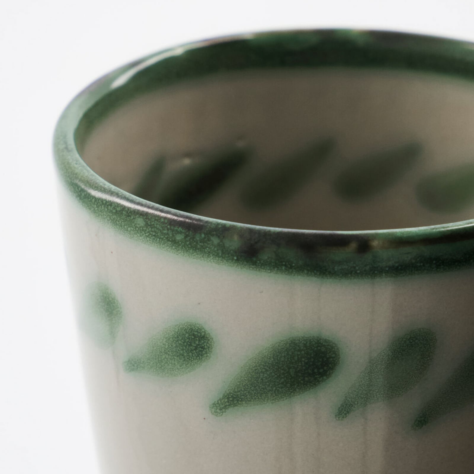 Tazza HDDiva, bianco/verde, ceramica 9 cm, set da 2 - House Doctor