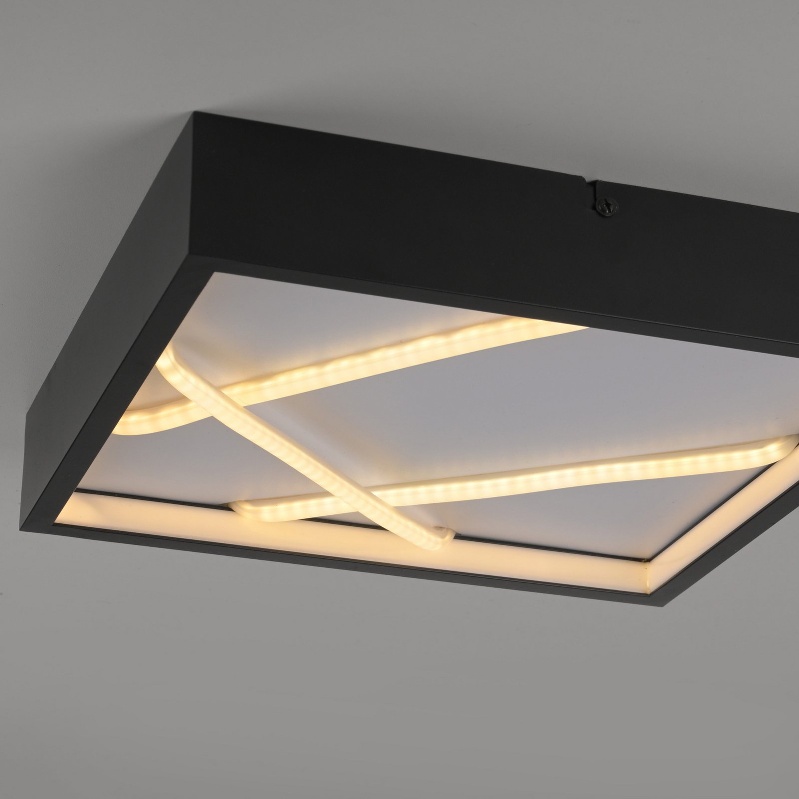 JUST LIGHT. LED plafondlamp Mikado, 30 x 30 cm, zwart
