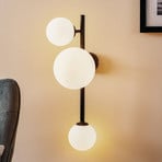 Dione wall light, three-bulb, black