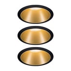 Paulmann Cole LED-spot, guldsvart, 3-pack