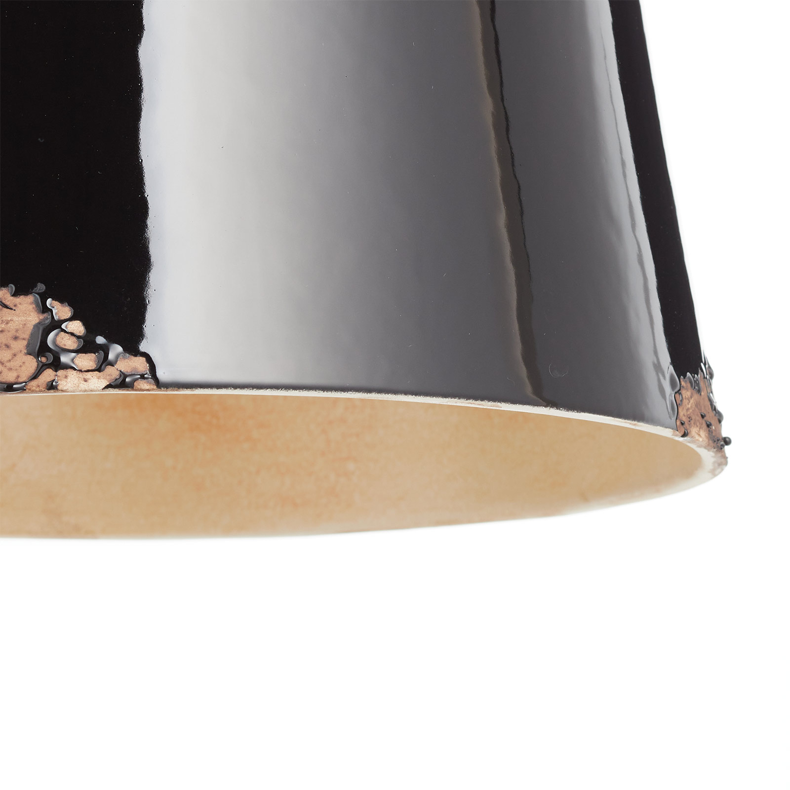 Lampada sospensione vintage C1745, conica, nero