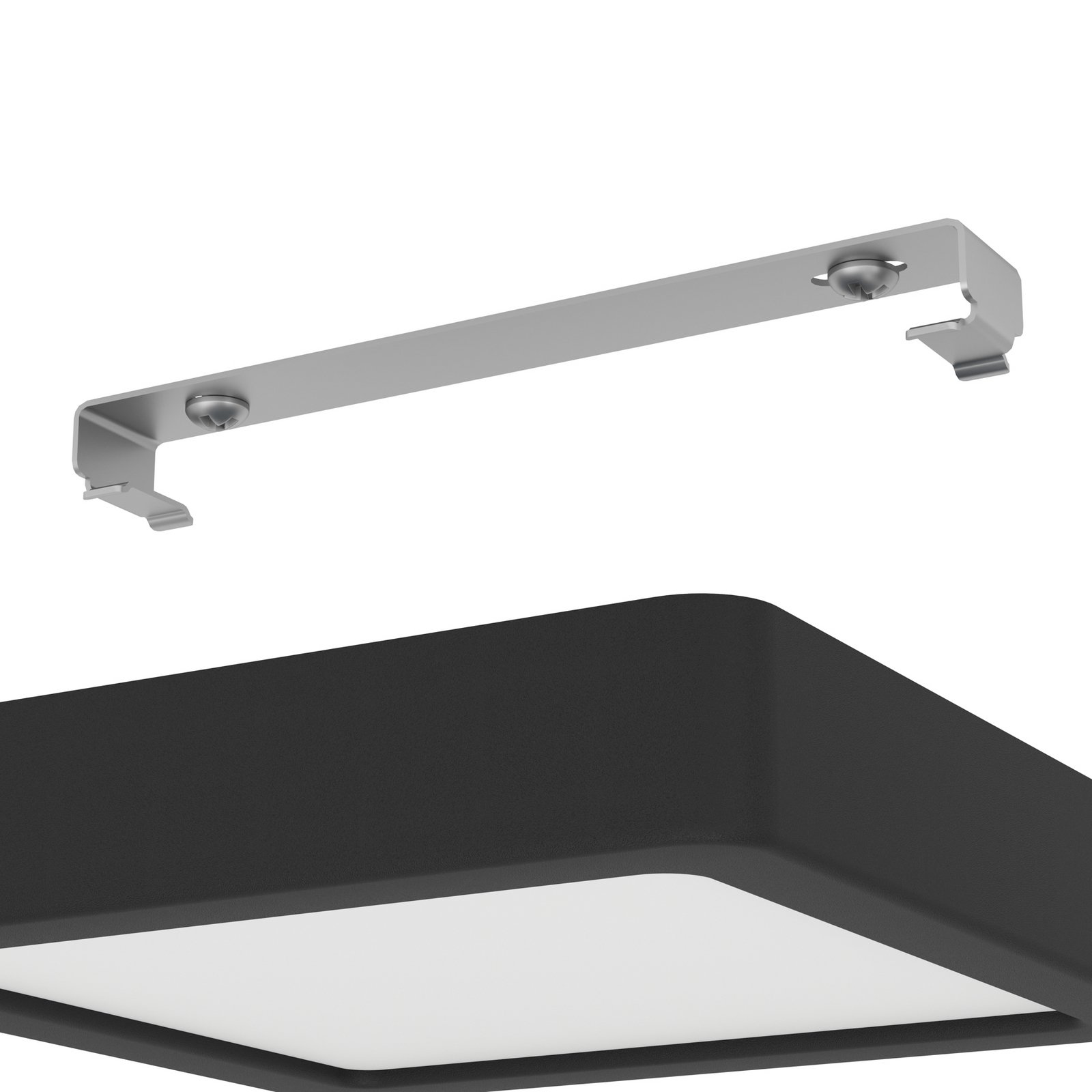 LED-panel för utanpåliggande montering Fueva 5 IP20 830 svart 16x16cm