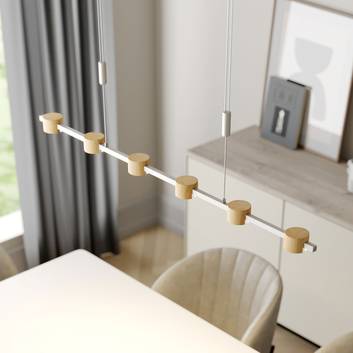 Rothfels Jela LED-Pendellampe, Eiche, 6-flammig