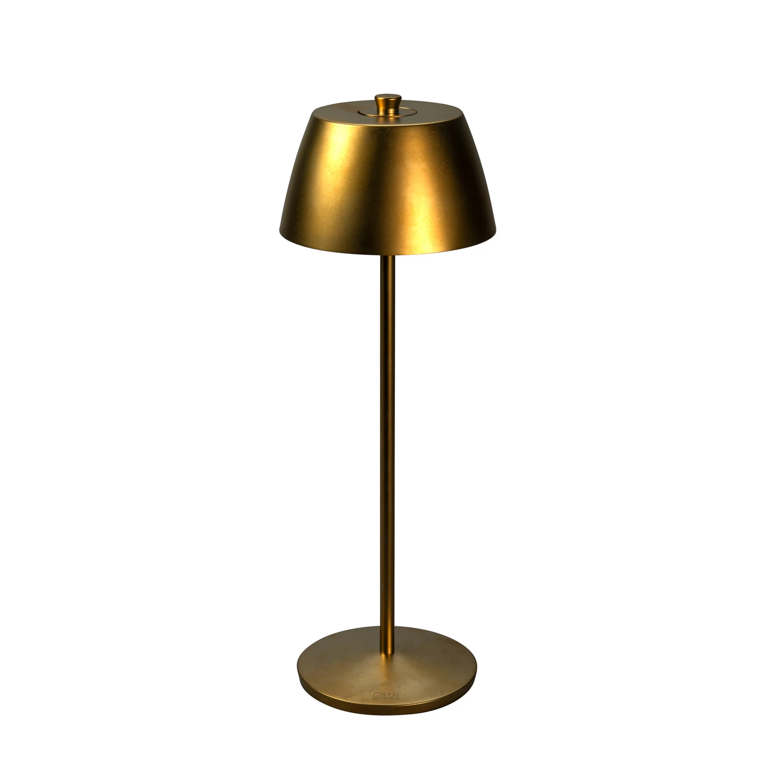 LED φορητή επιτραπέζια λάμπα Eze, ματ χρυσό, 32 cm, IP54, USB