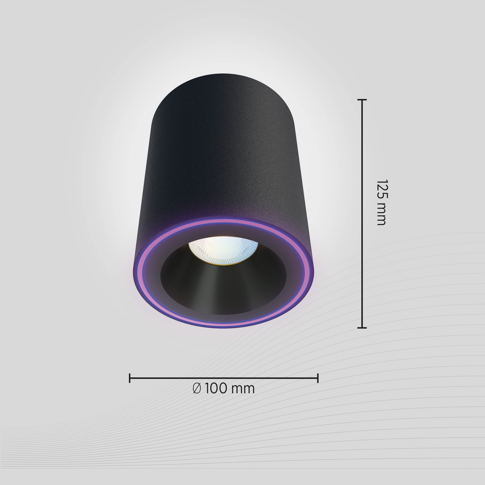 Calex Smart Halo Spot -LED-kattokohdevalo, musta