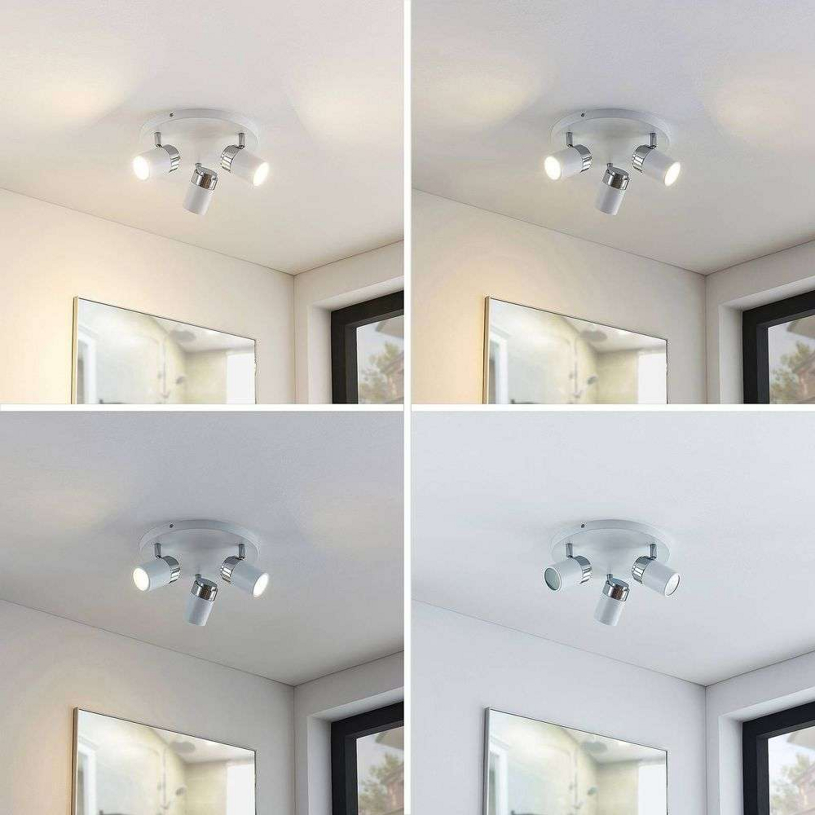 Kardo 3 Plafond White/Chrome - Lindby