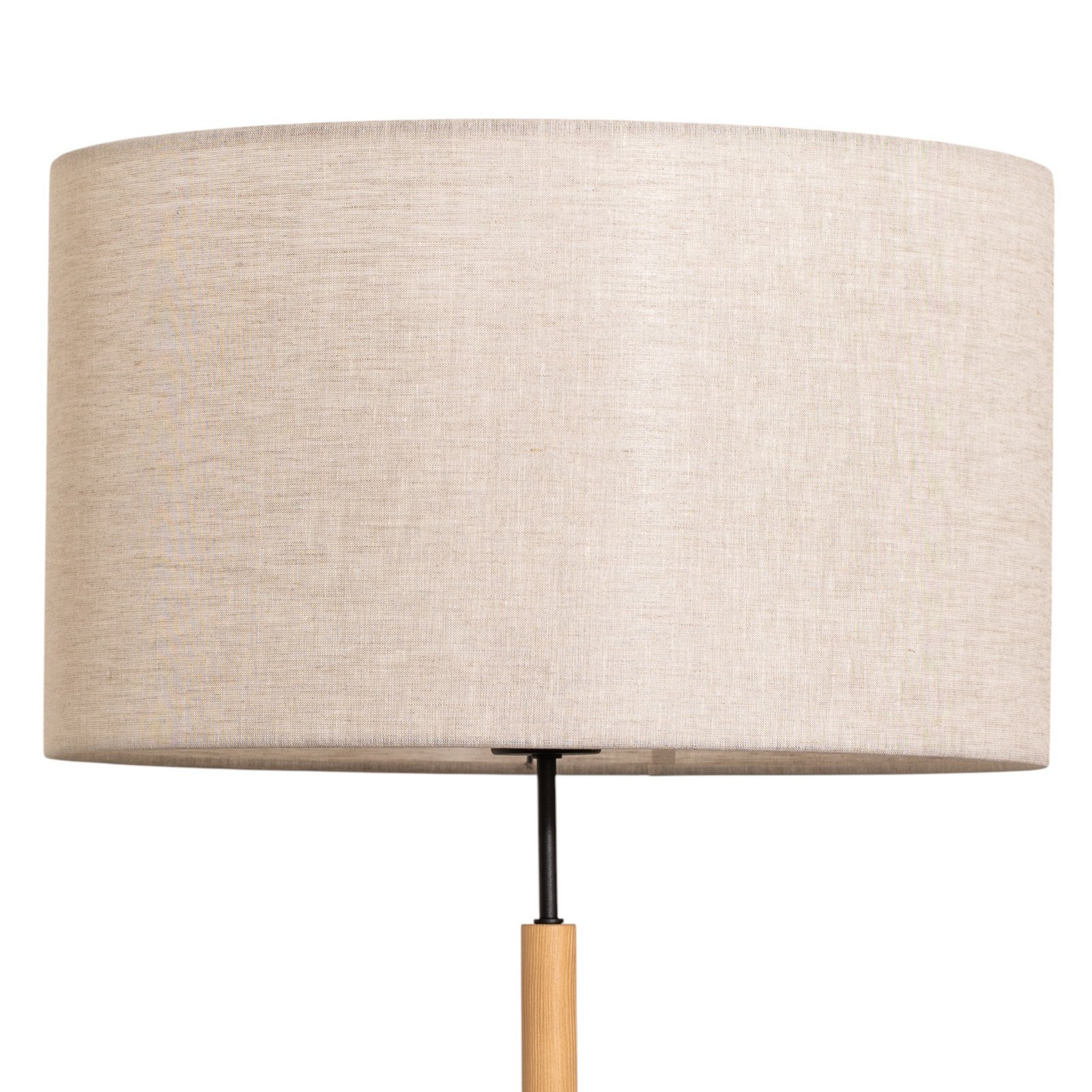 Stojací lampa Deva Nature, textil, dřevo