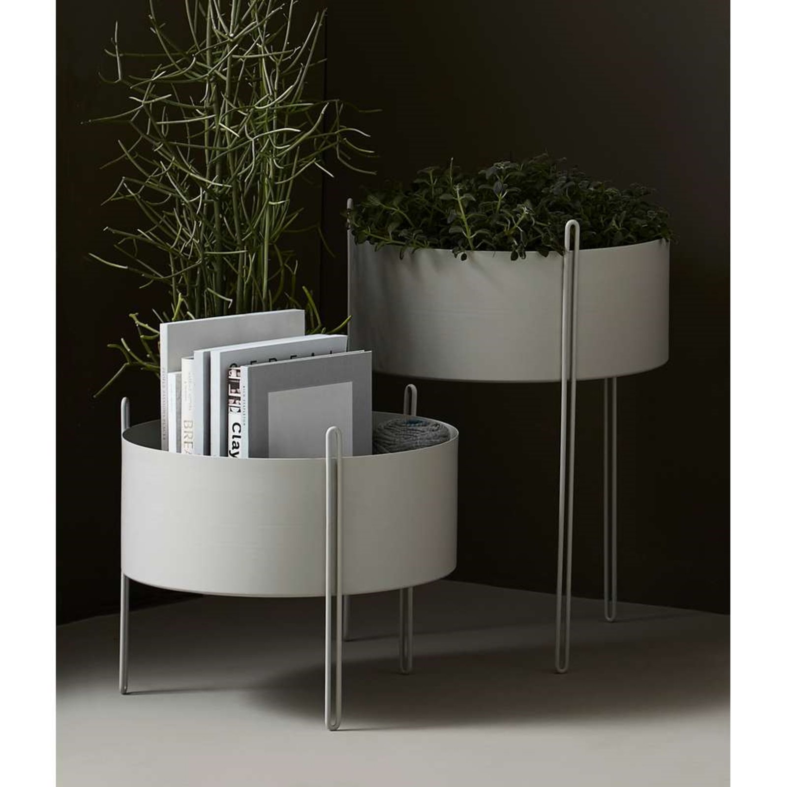 Pidestall Planter Large Grey - Woud