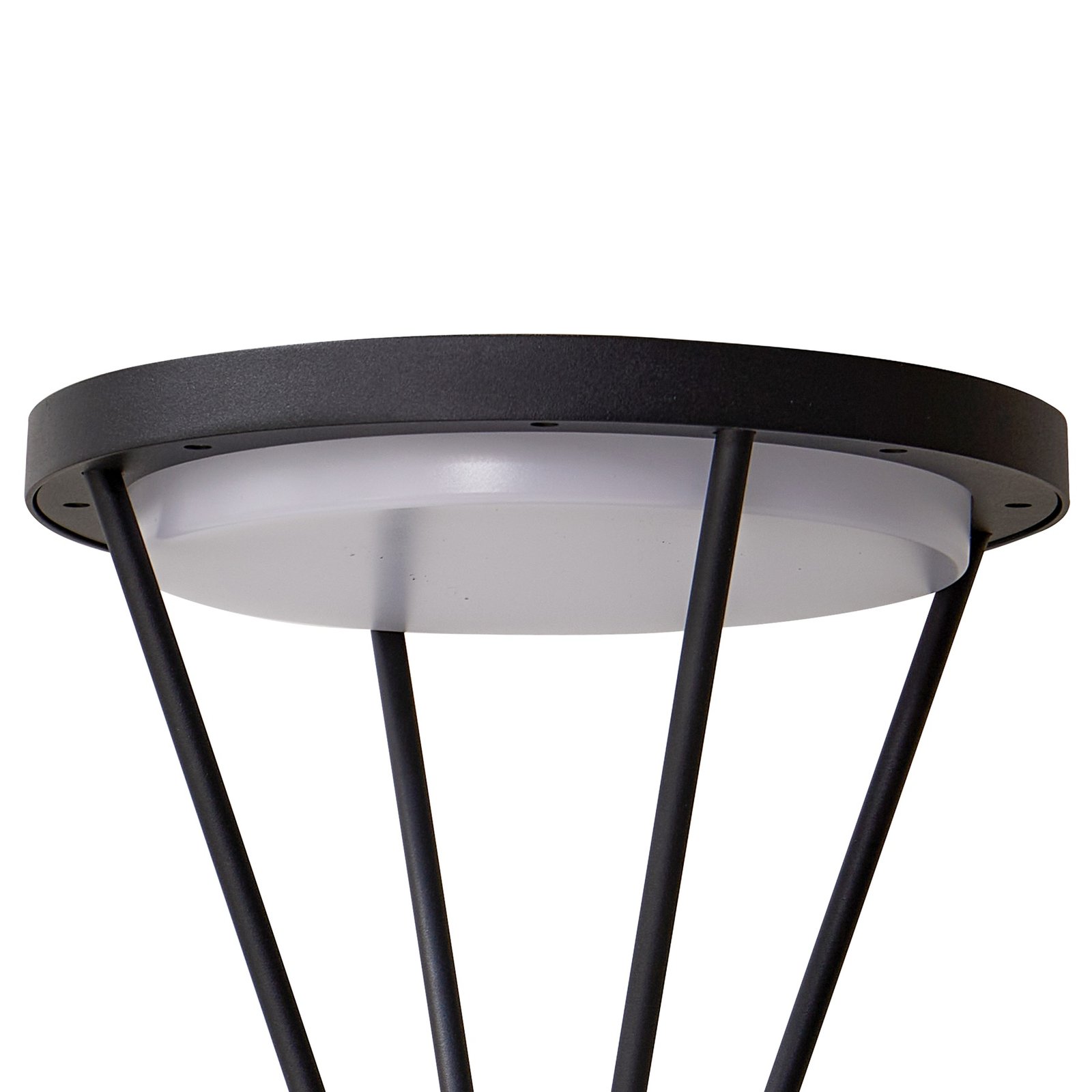 Lucande LED solar wave lamp Elario, black, aluminium, CCT, sensor