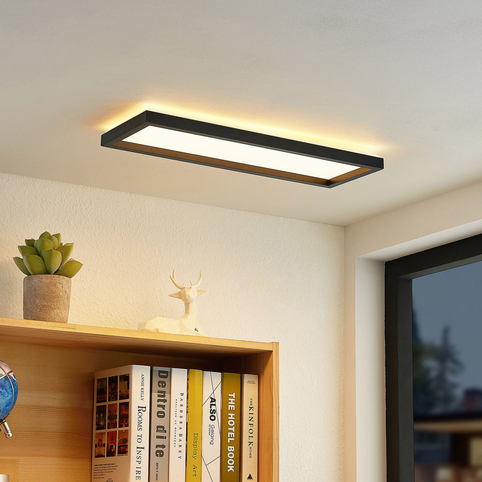 Prios Avira LED ceiling light, rectangular