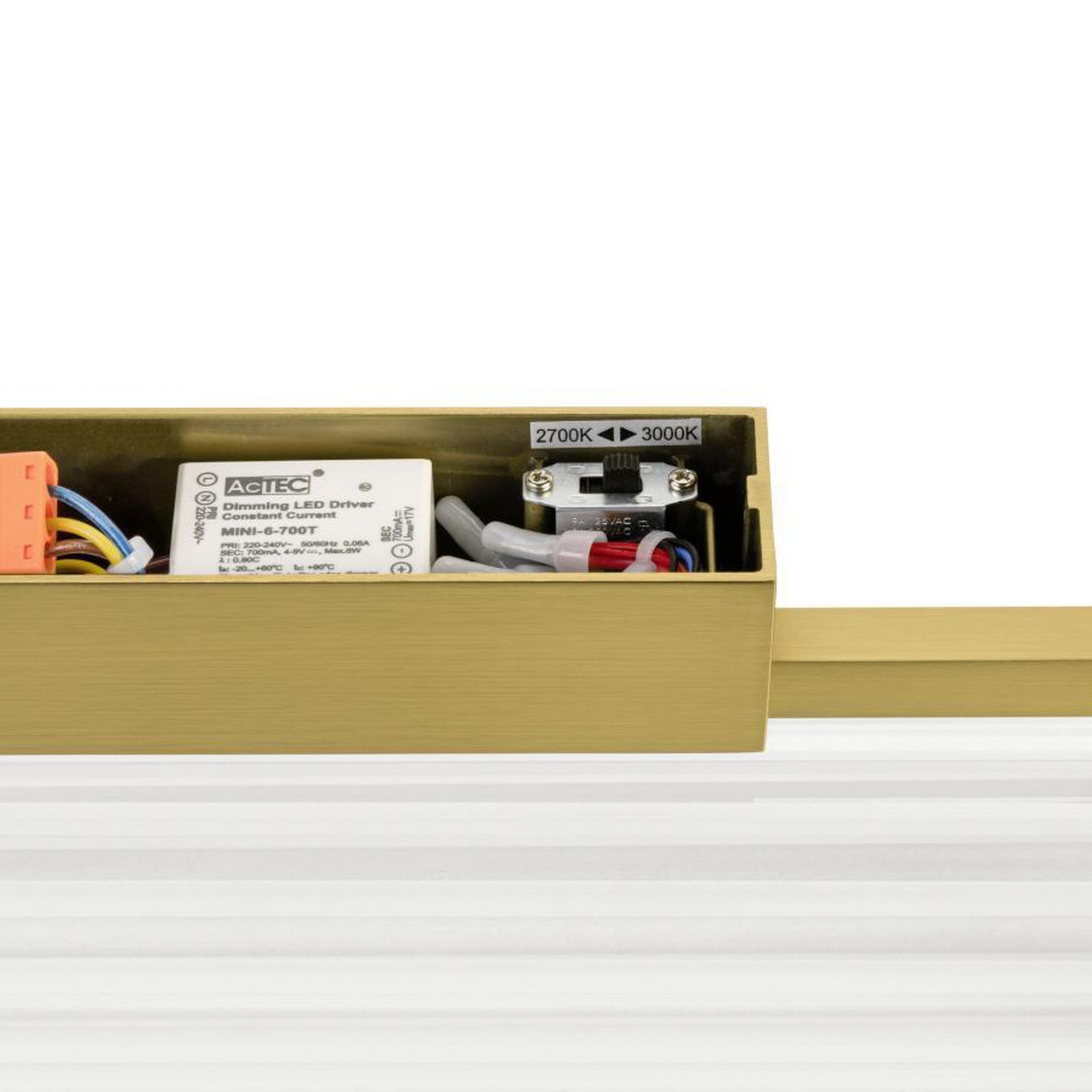 SLV LED стенна лампа Quimera, месинг, височина 41 cm, CCT