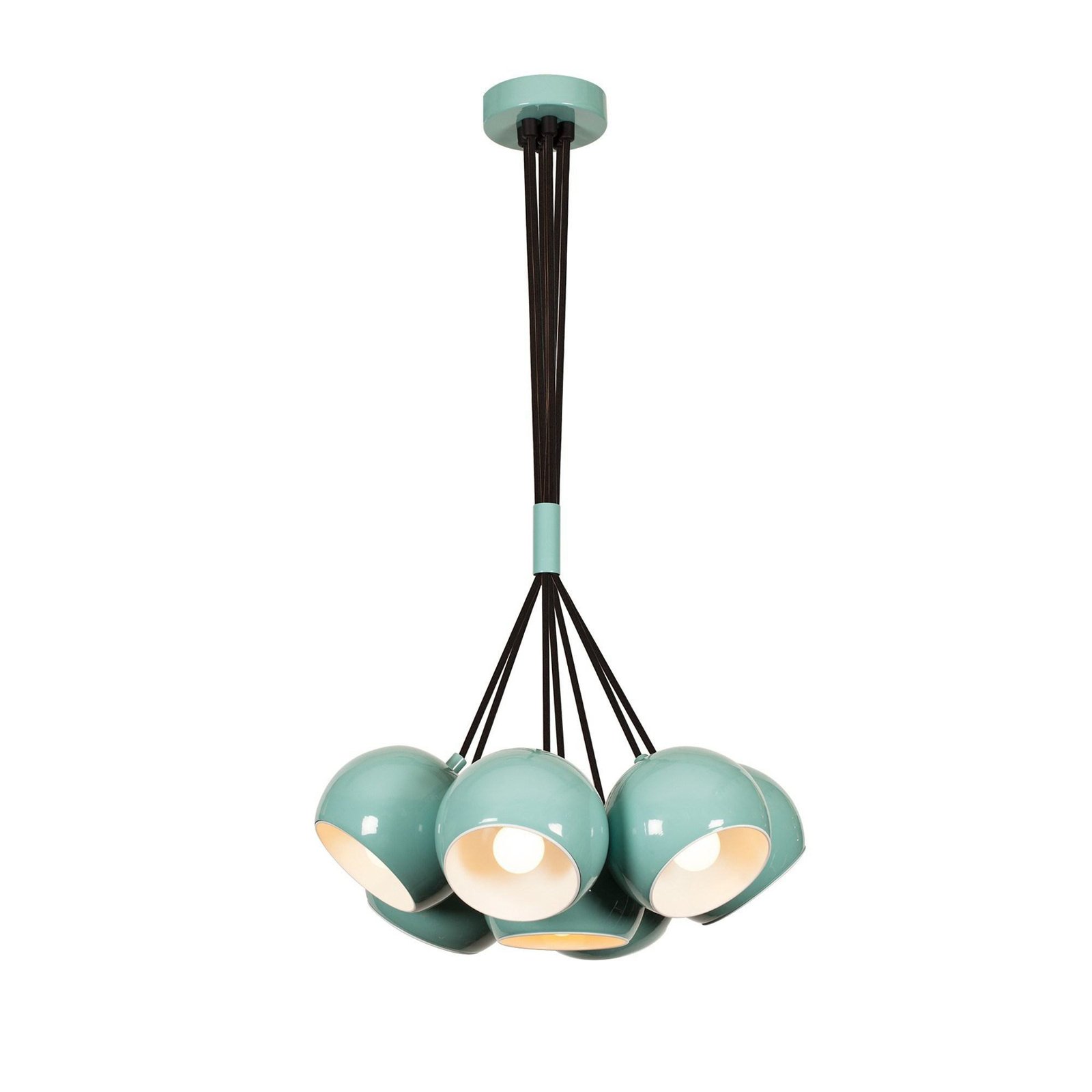 Suspension Sivani MR-629, turquoise, métal 7 lampes en faisceau