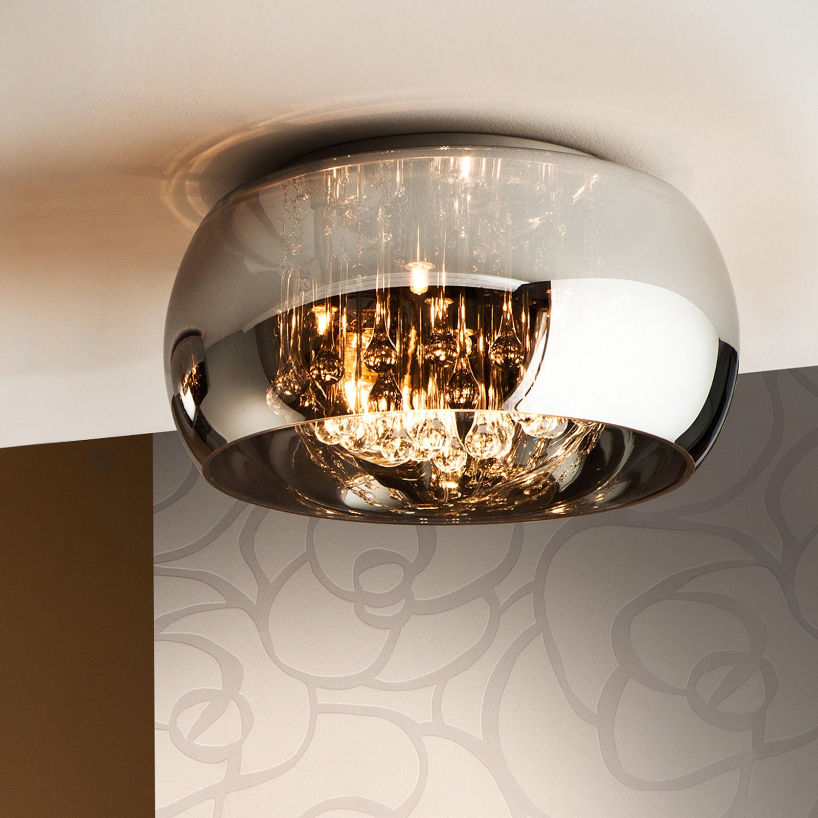 Argos LED ceiling light with crystals, Ø 40 cm