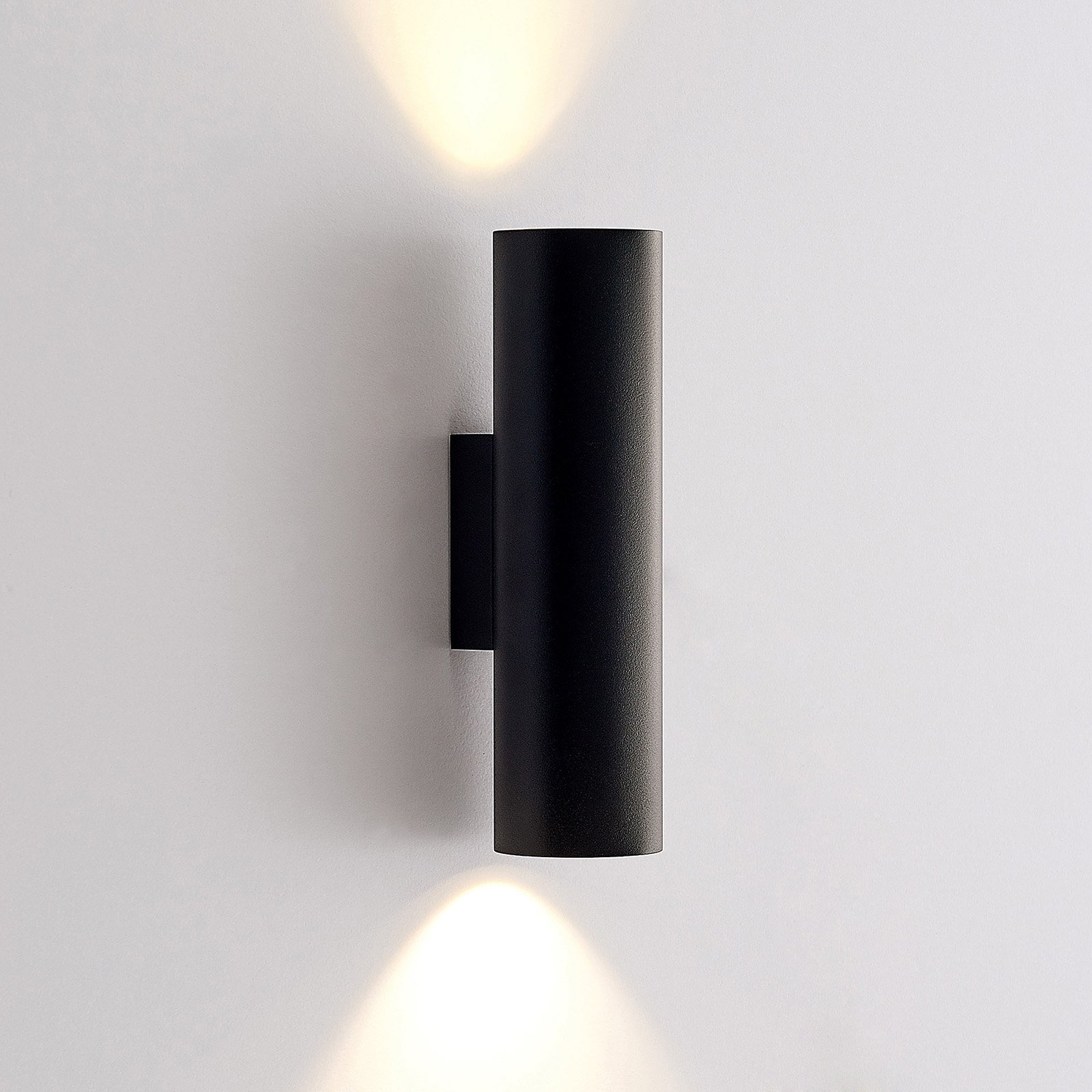Arcchio Dilana wandlamp, rond, 2-lamps, zwart