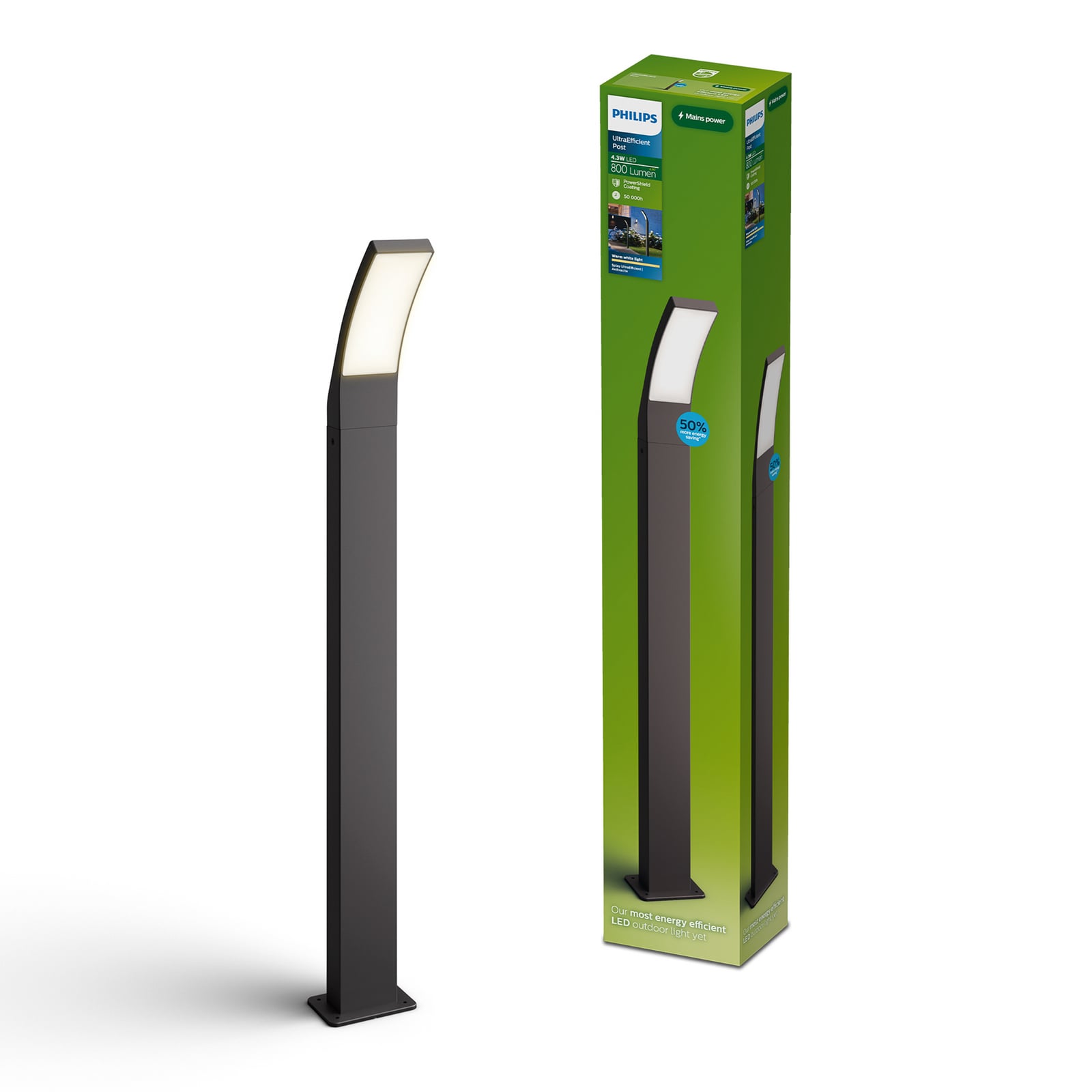 Philips LED-teevalgusti Splay UE, 96 cm, antratsiit, IP44