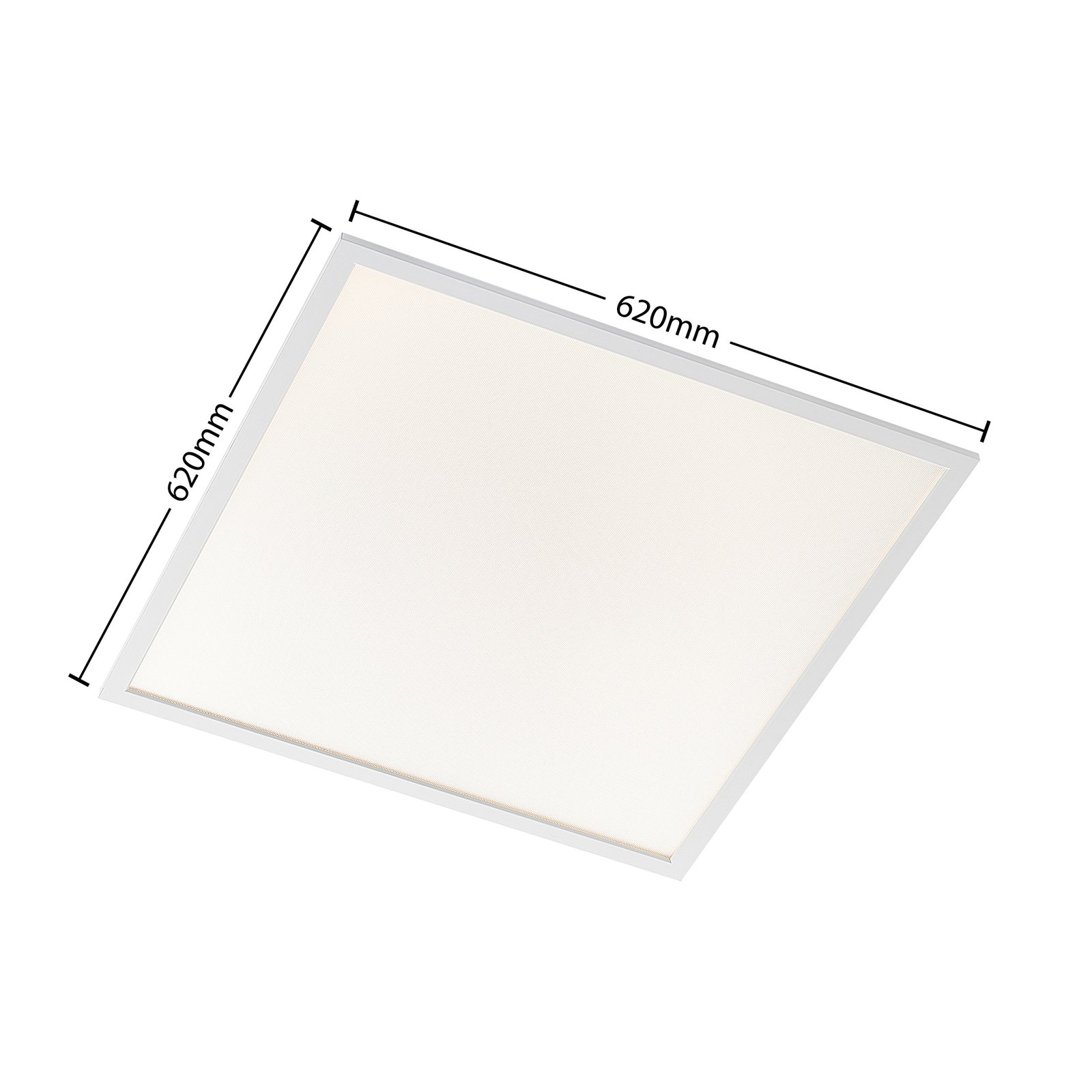 Arcchio Panneau lumineux encastré LED Vinas, interrupteur Dip, 62 cm x 62