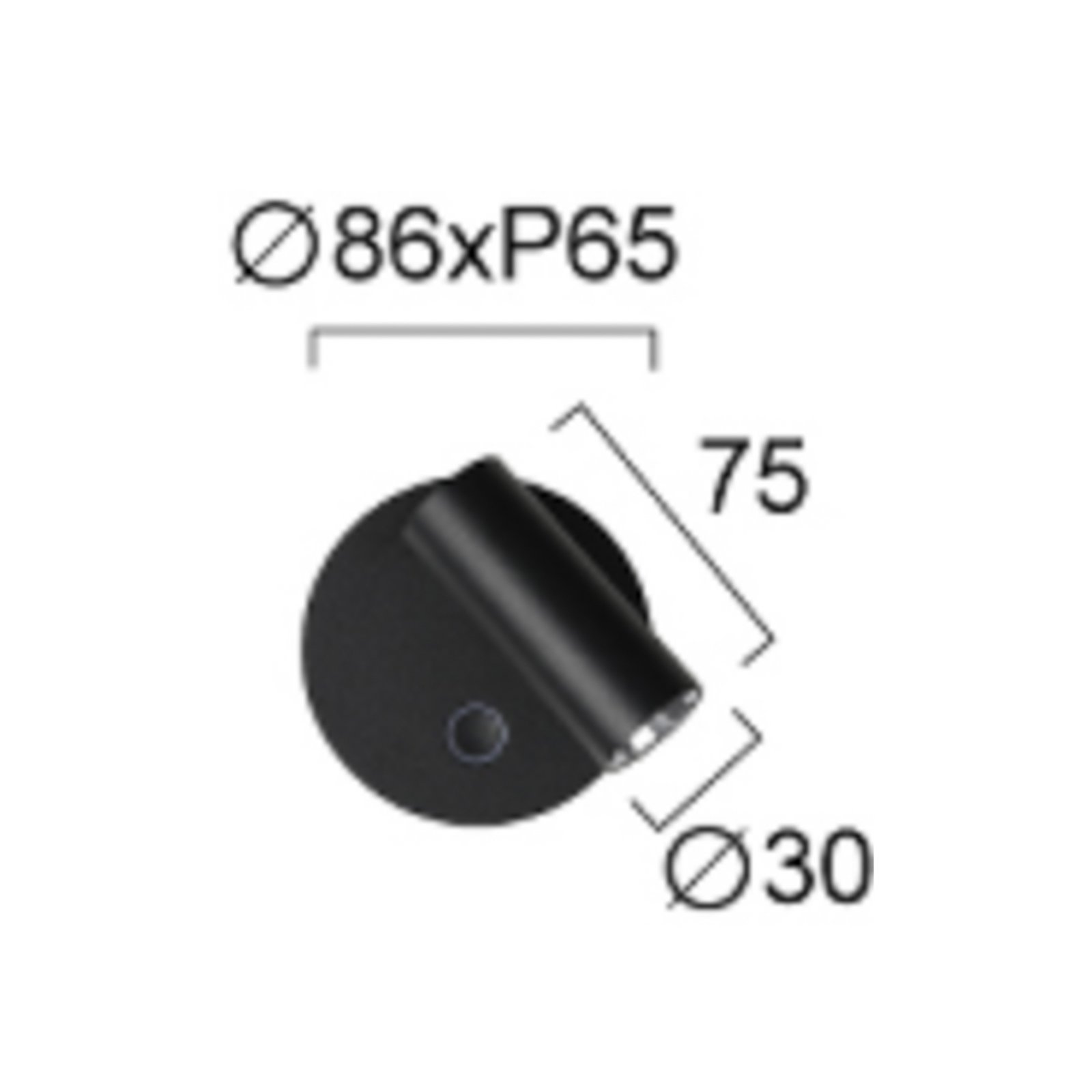 Applique murale LED Tara, noire, Ø 9 cm, métal