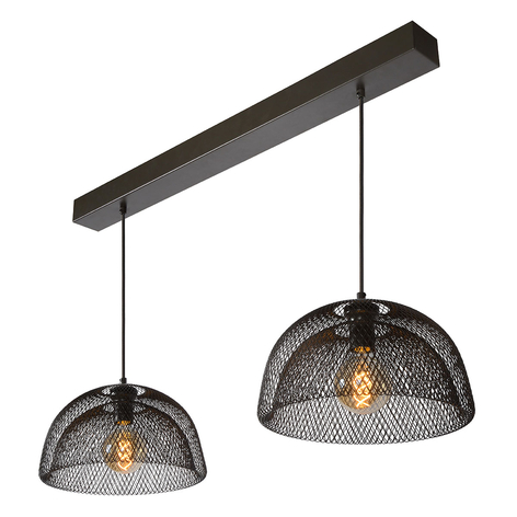Hängeleuchte Mesh, zweiflammig, schwarz
