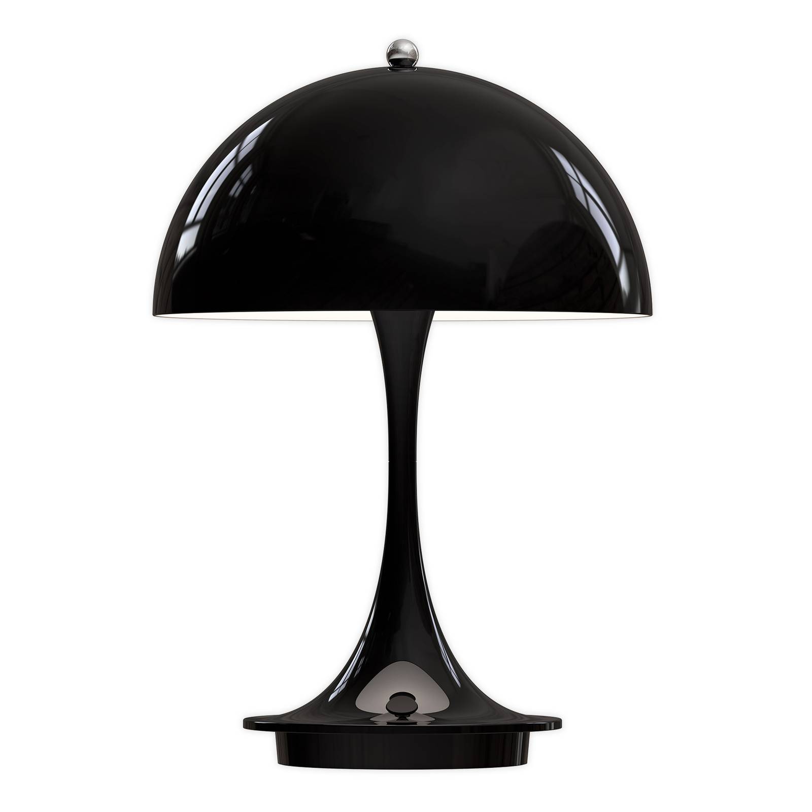 Louis Poulsen Panthella Portable Metal Designer Table Lamp - Living / Dining Room - dimmable - Black