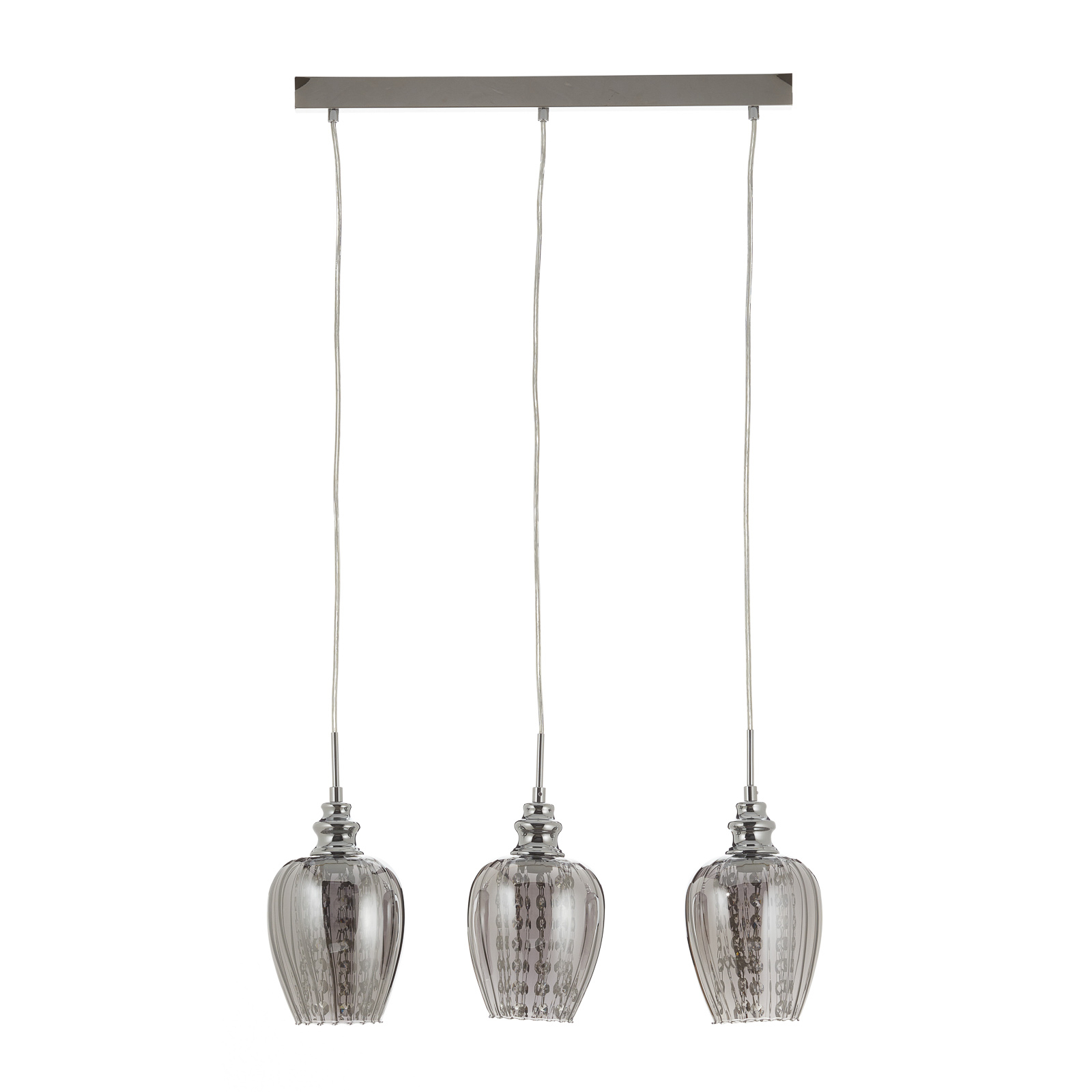 Blues hanging light, 3-bulb, smoky grey