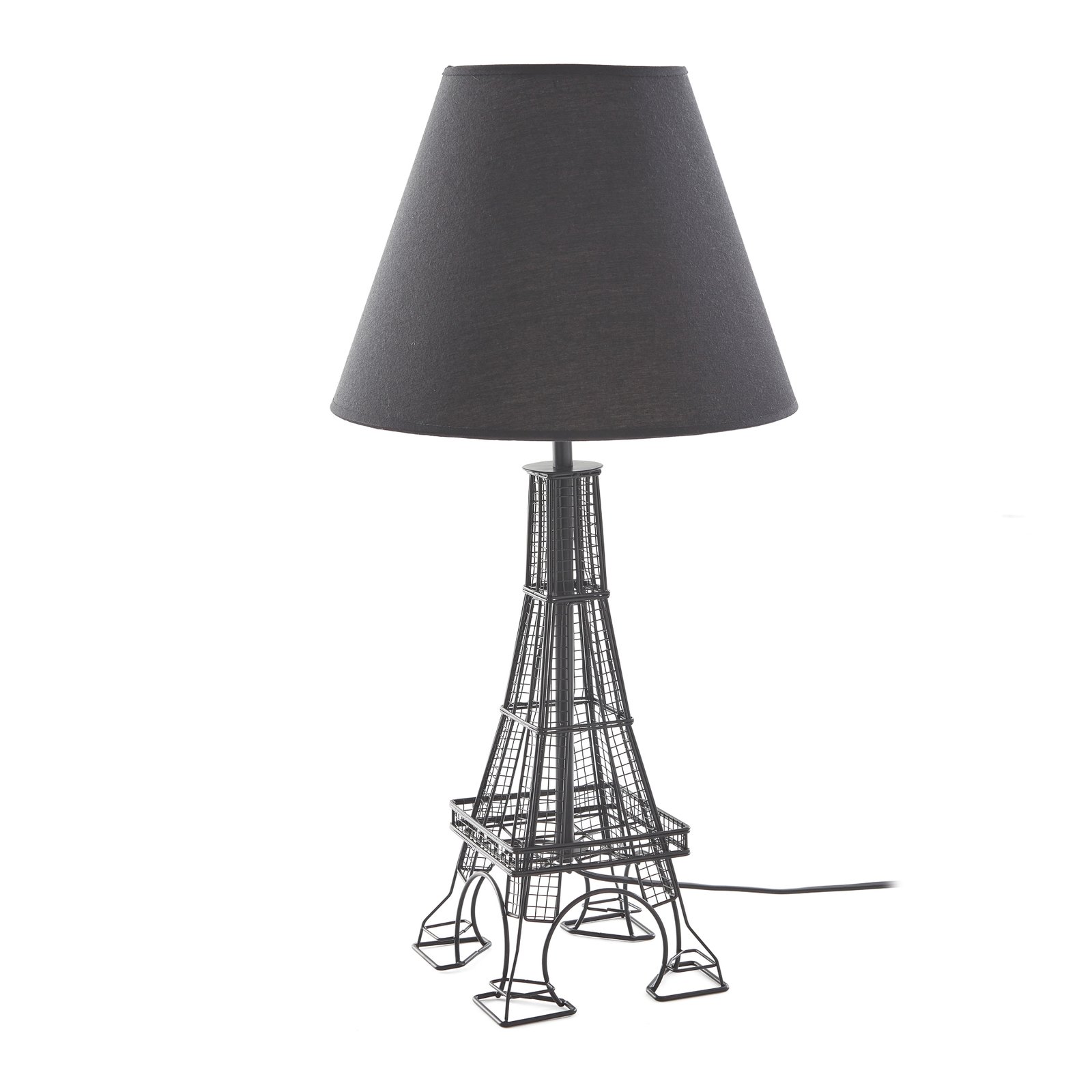 Lindby Croia galda lampa ar stiepļu rāmi melna