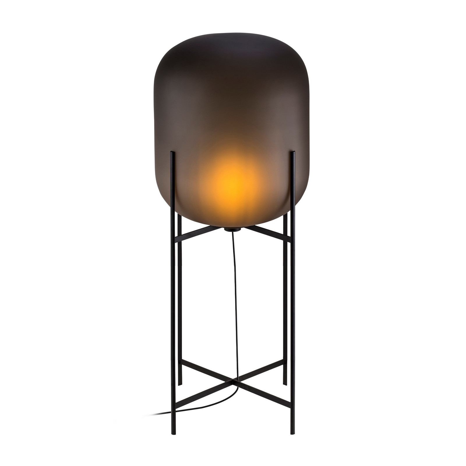 pulpo GmbH pulpo lampadar Oda In Between gri fum gravat/negru - Camera de zi / sufragerie - design - gri fumuriu gravat negru - Sticlă