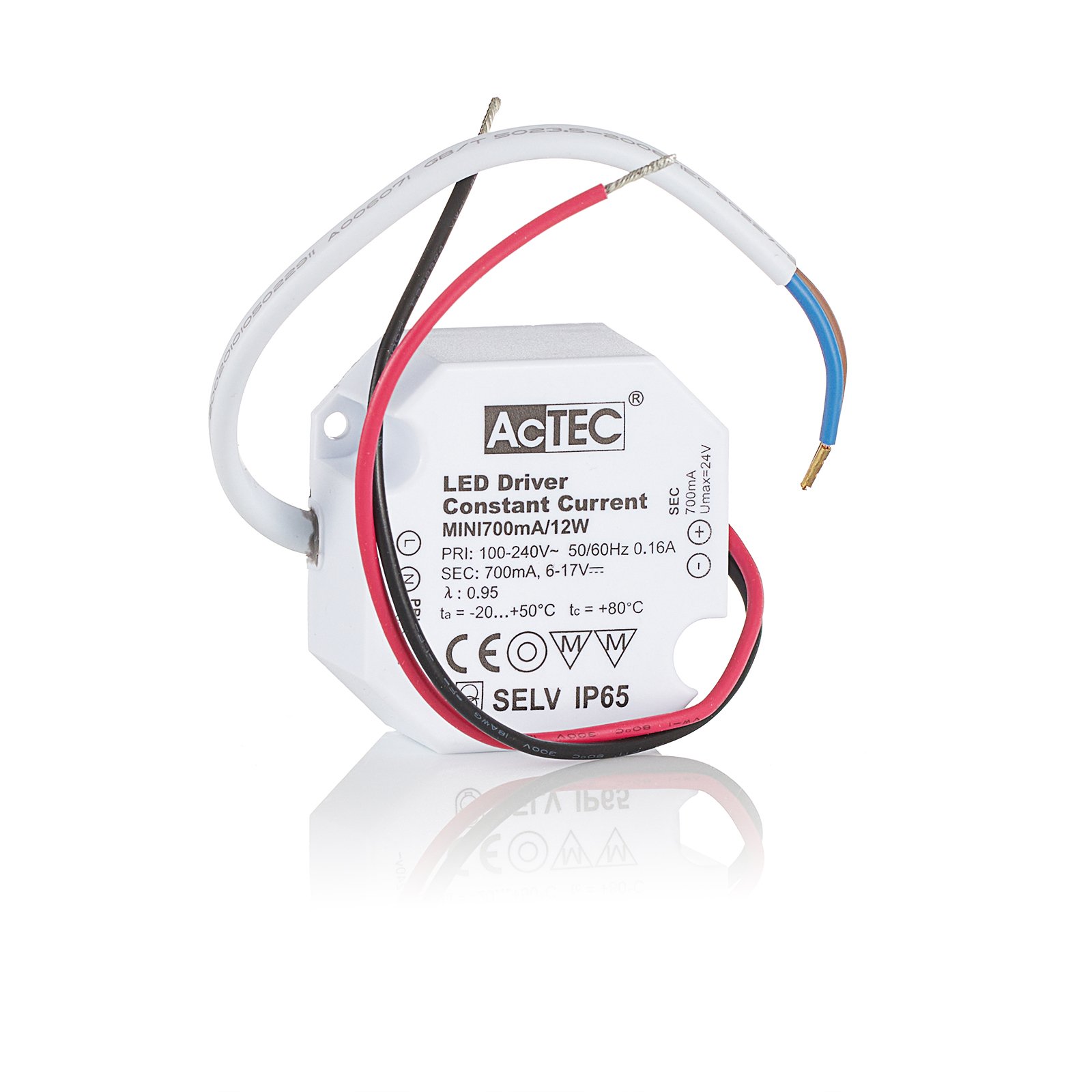 AcTEC Mini -LED-muuntaja CC 700mA, 12W, IP65