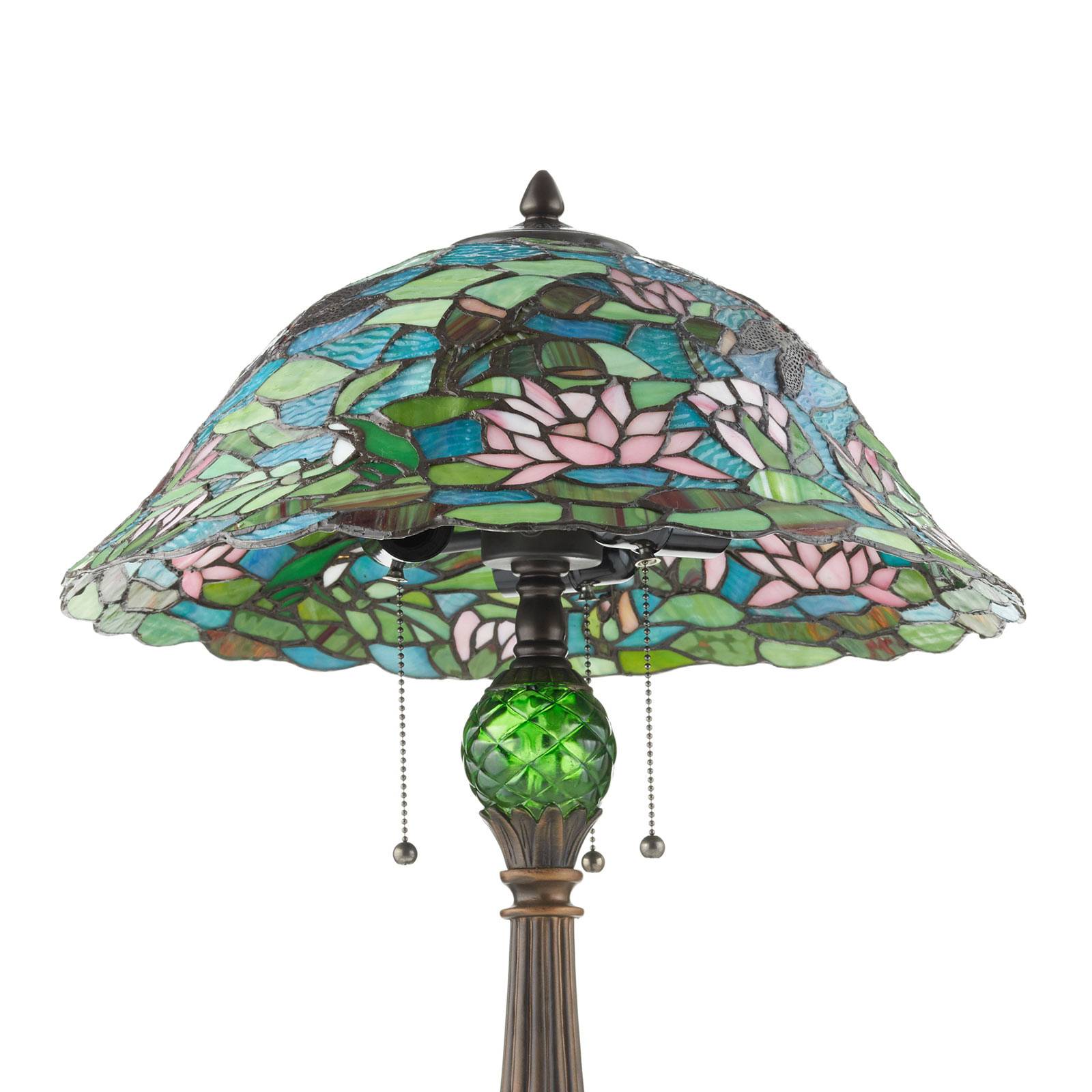 Czarująca lampa stołowa Waterlily w stylu Tiffany