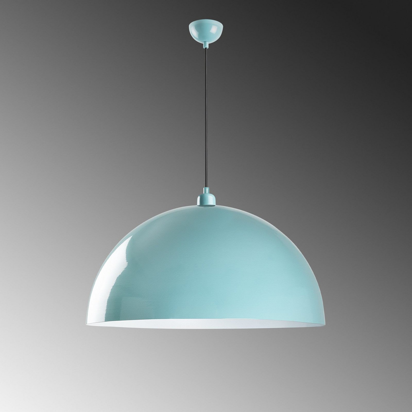 Висяща лампа Kure, тюркоаз, метал, Ø 60 cm, E27
